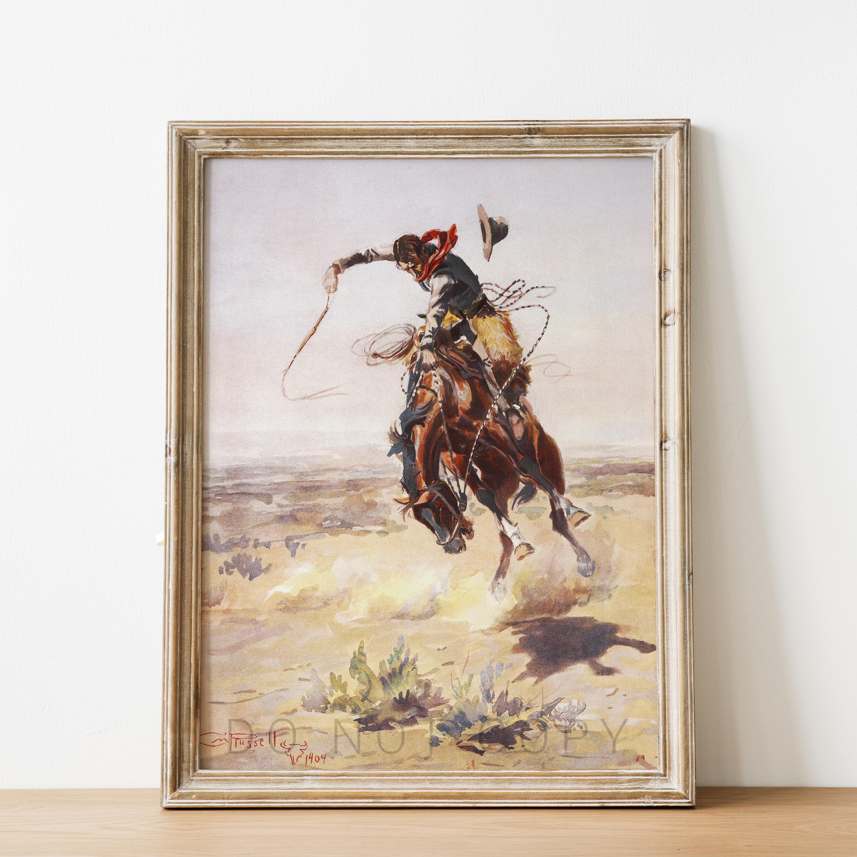 A Bad Hoss (1904) by Charles Marion Russell - Image 2