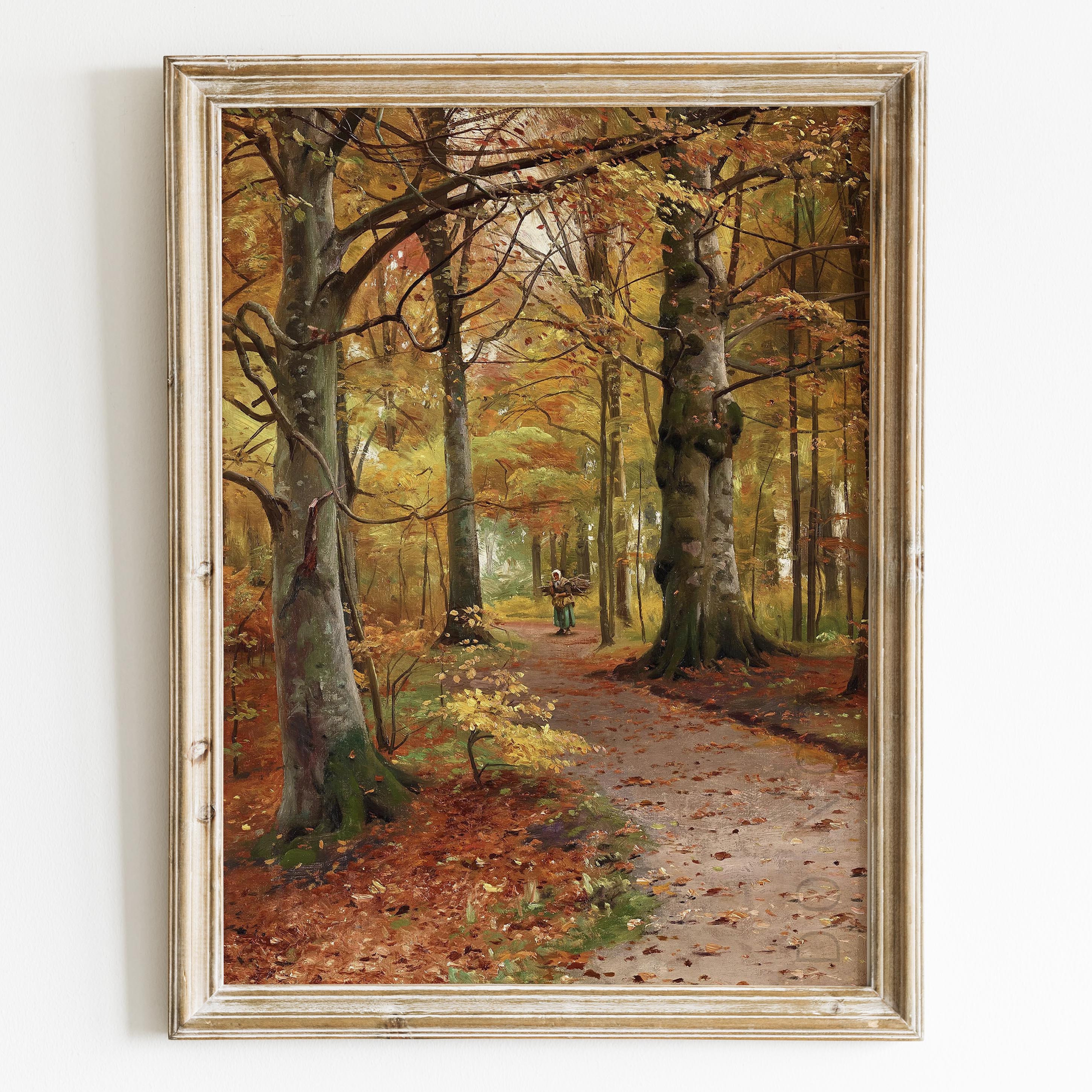 A Beech Forest in Autumn 1920s Danish Fall Landscape