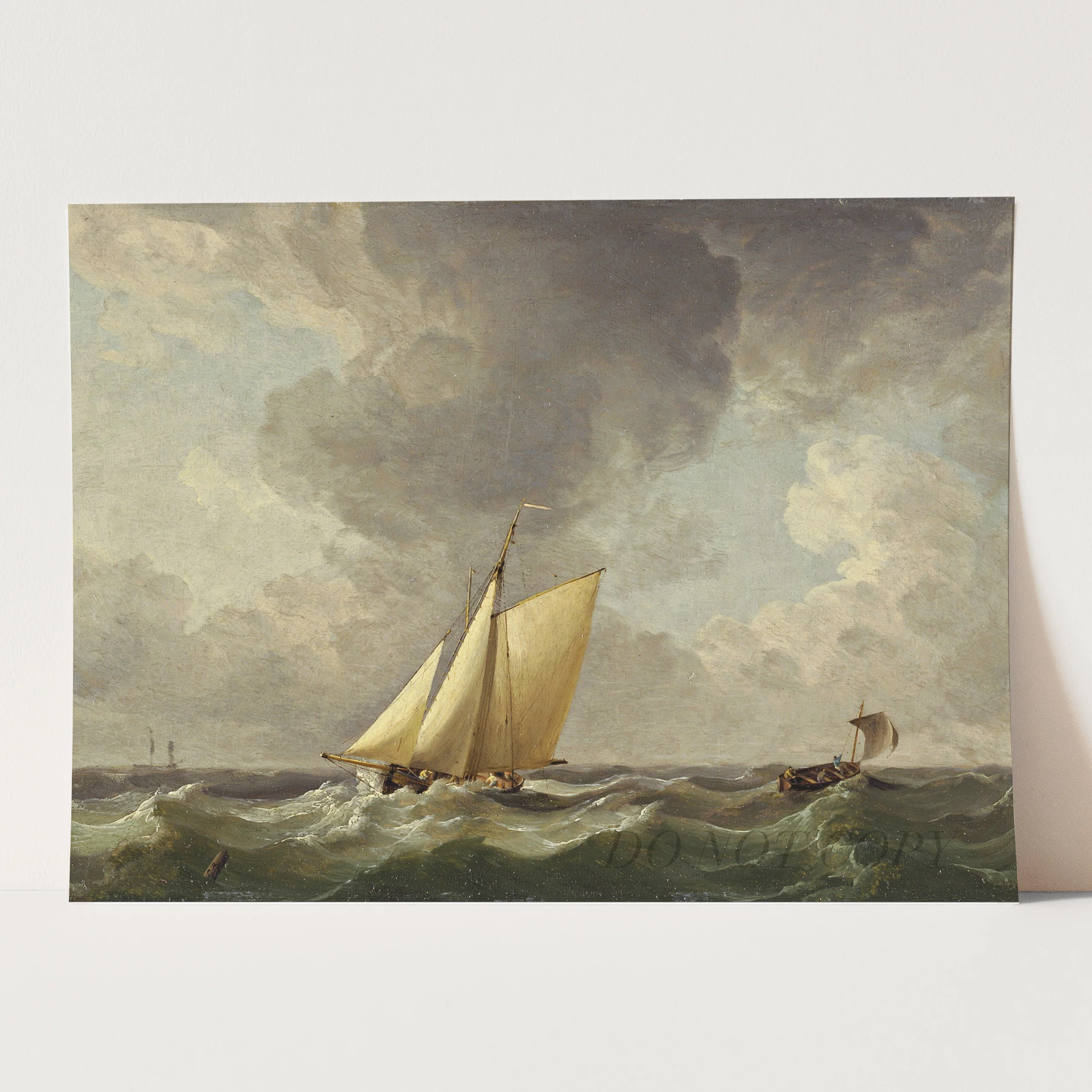 A Cutter in a Strong Breeze by Charles Brooking - Image 3