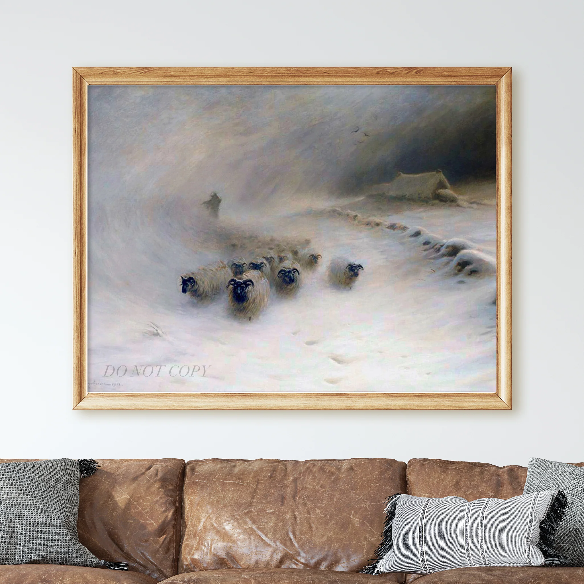 A Flock Of Sheep In A Snowstorm (1912) by Joseph Farquharson - Image 2