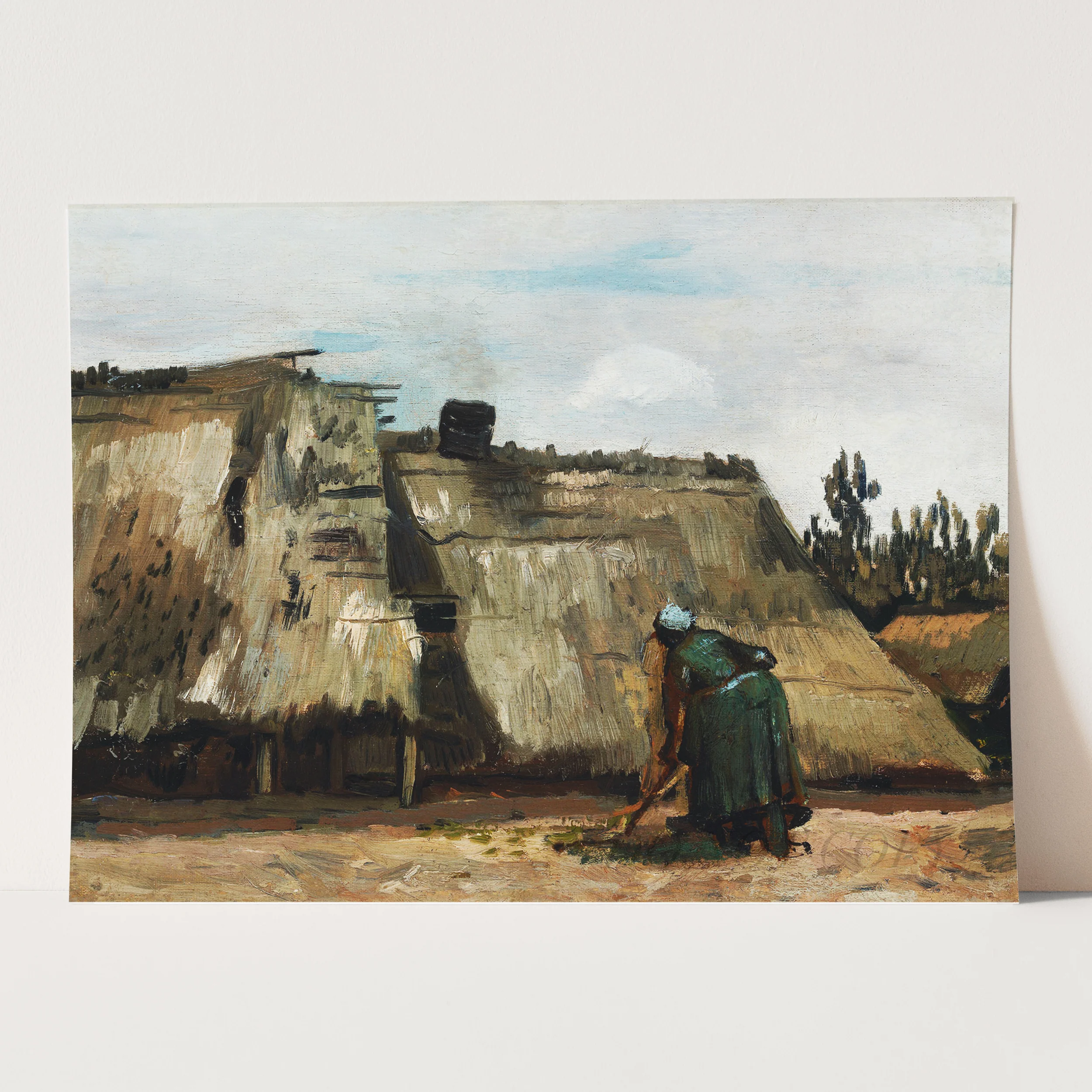 A Peasant Woman Digging in Front of Her Cottage (1885) by Van Gogh - Image 3
