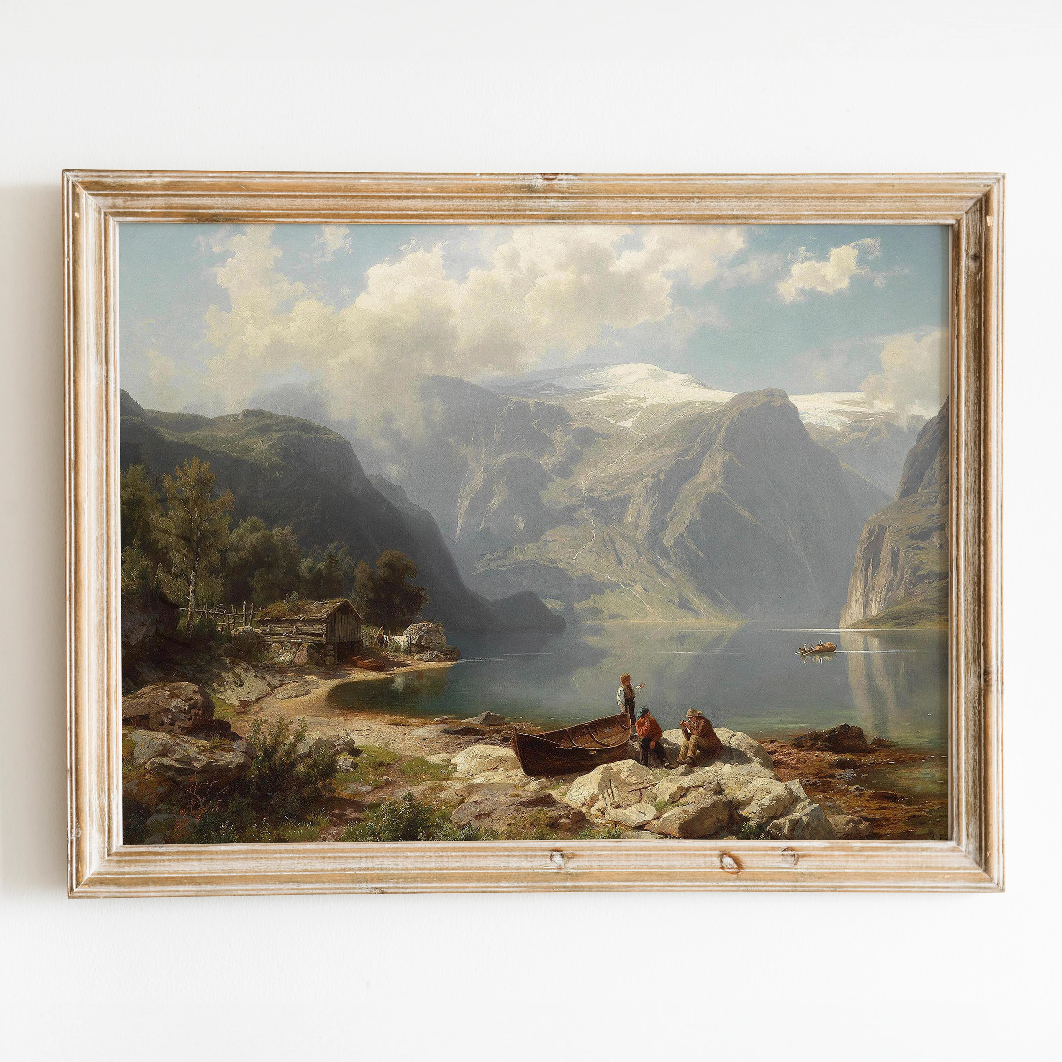 A Sunny day on a Norwegian Fjord (1862) by August Leu