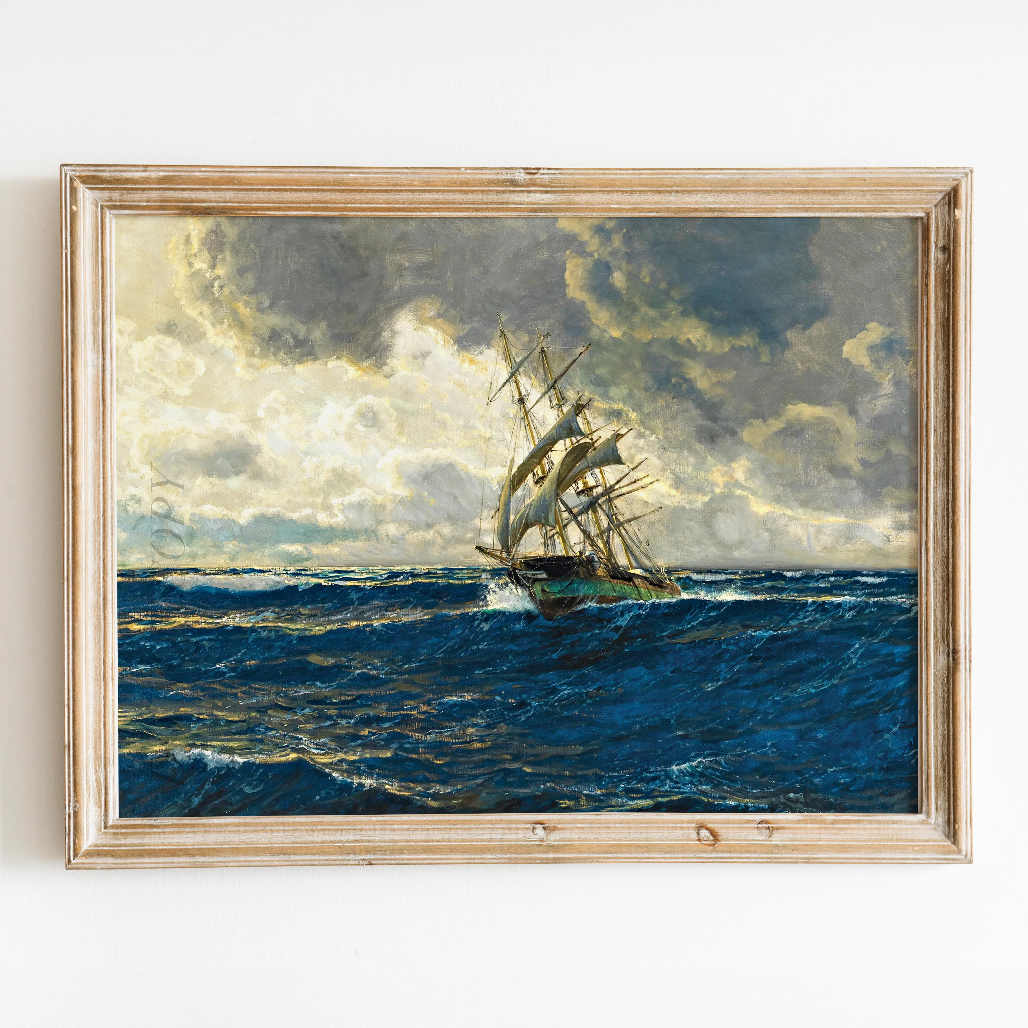 A Three-Master at Sea by Michael Zeno Diemer