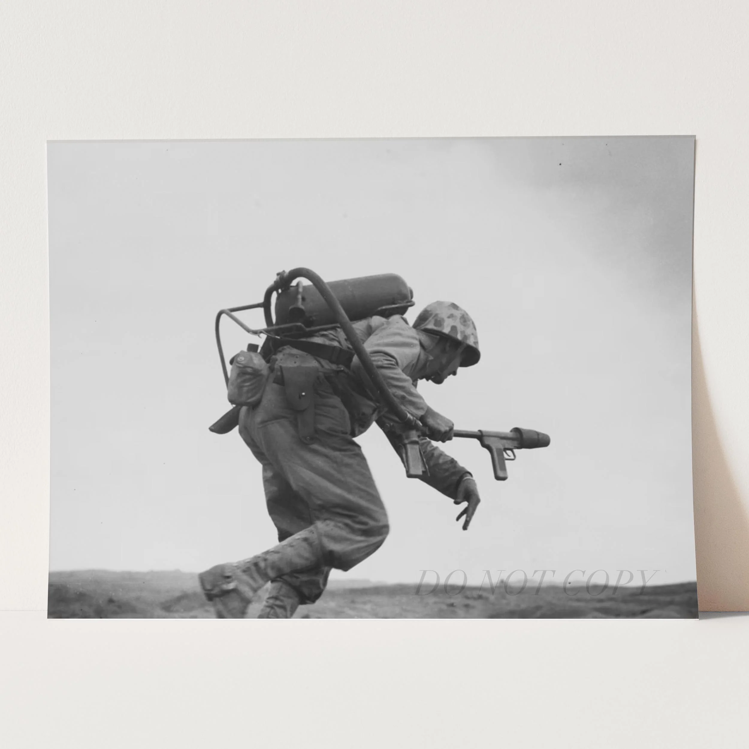 A U.S. Marine With Flamethrower in Iwo Jima, World War Two - Image 3