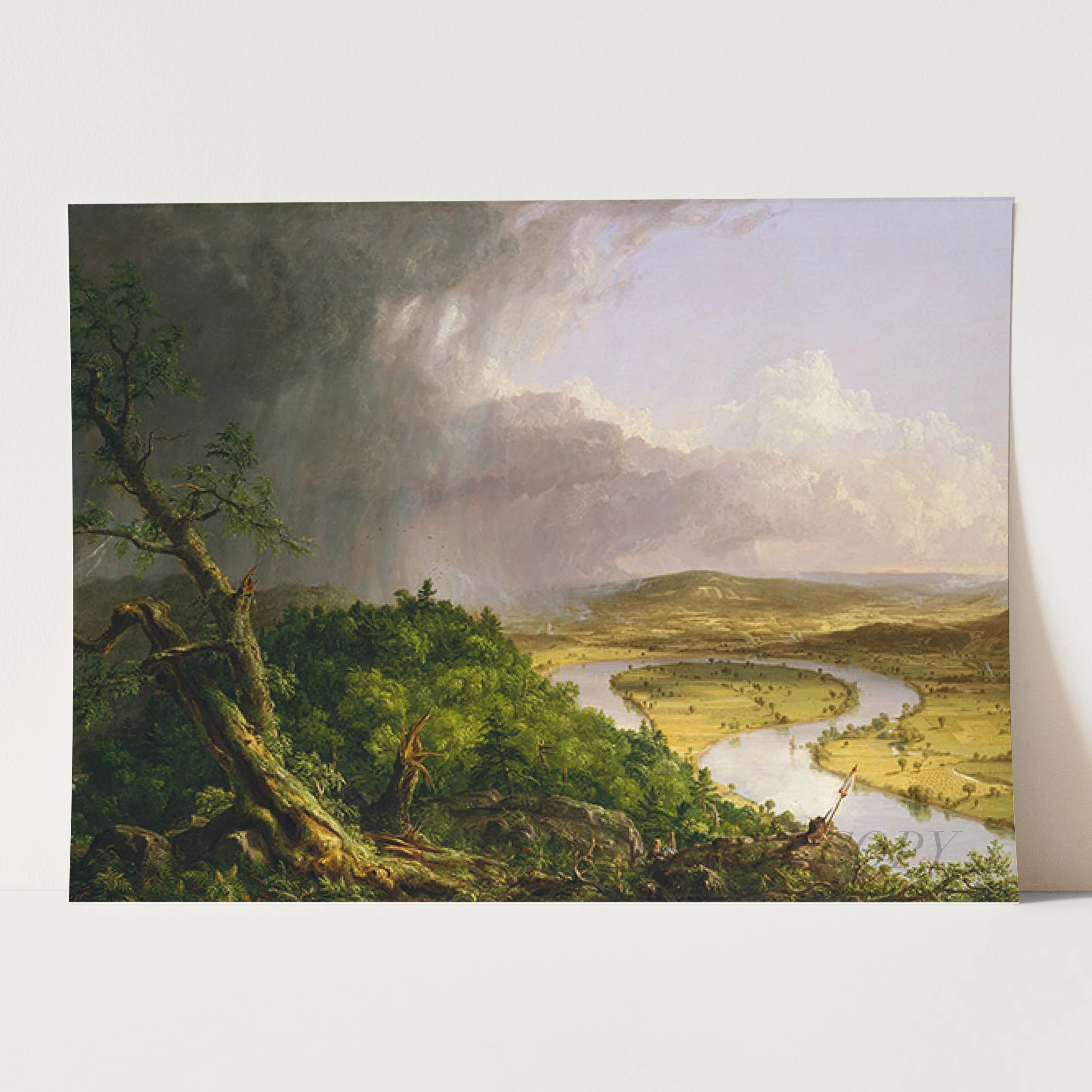 A View from Mount Holyoke After a Thunderstorm, Northampton, Massachusetts - The Oxbow (1836) by Thomas Cole - Image 3