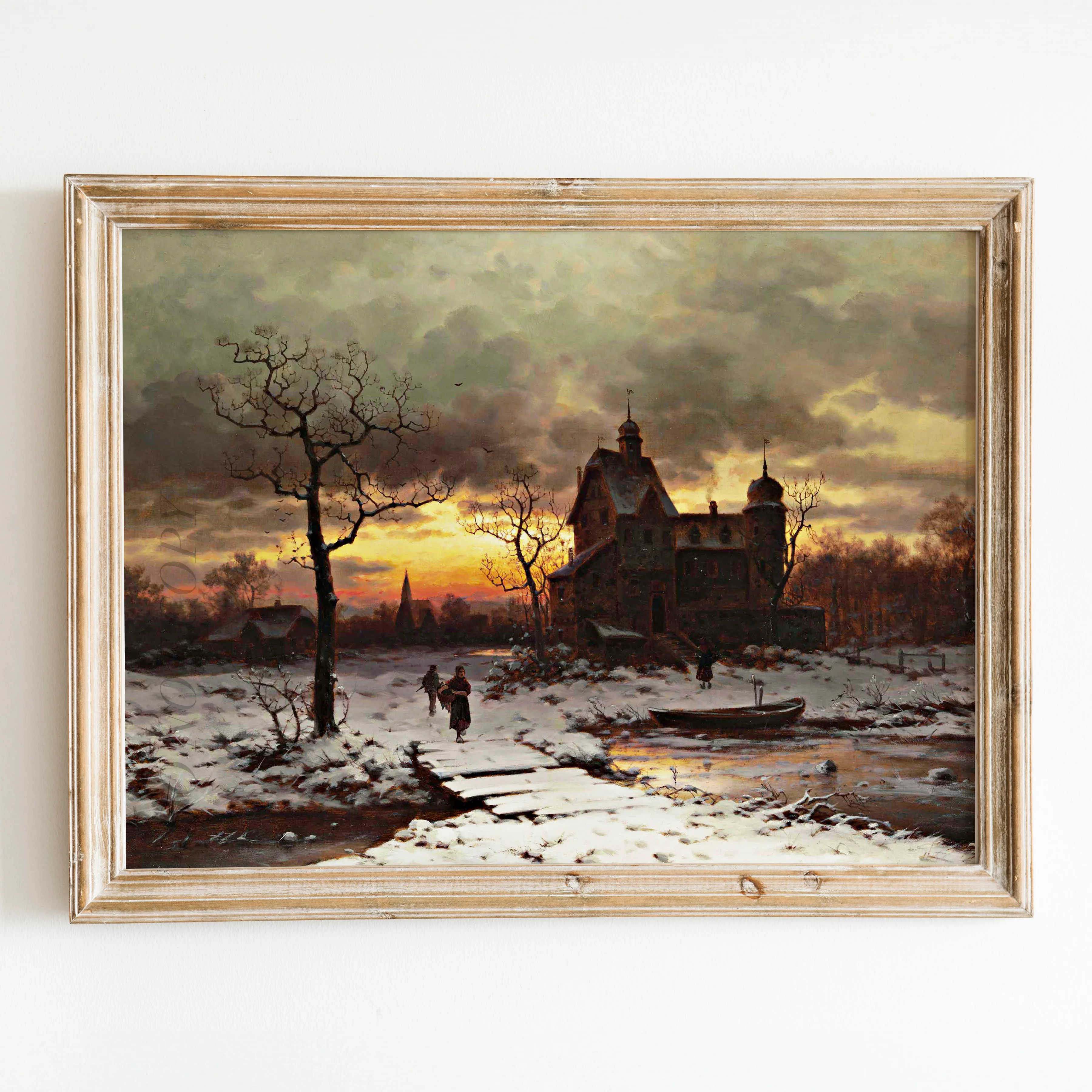 A Winter Twilight in the Rhine Valley by Ernesto Strigelly