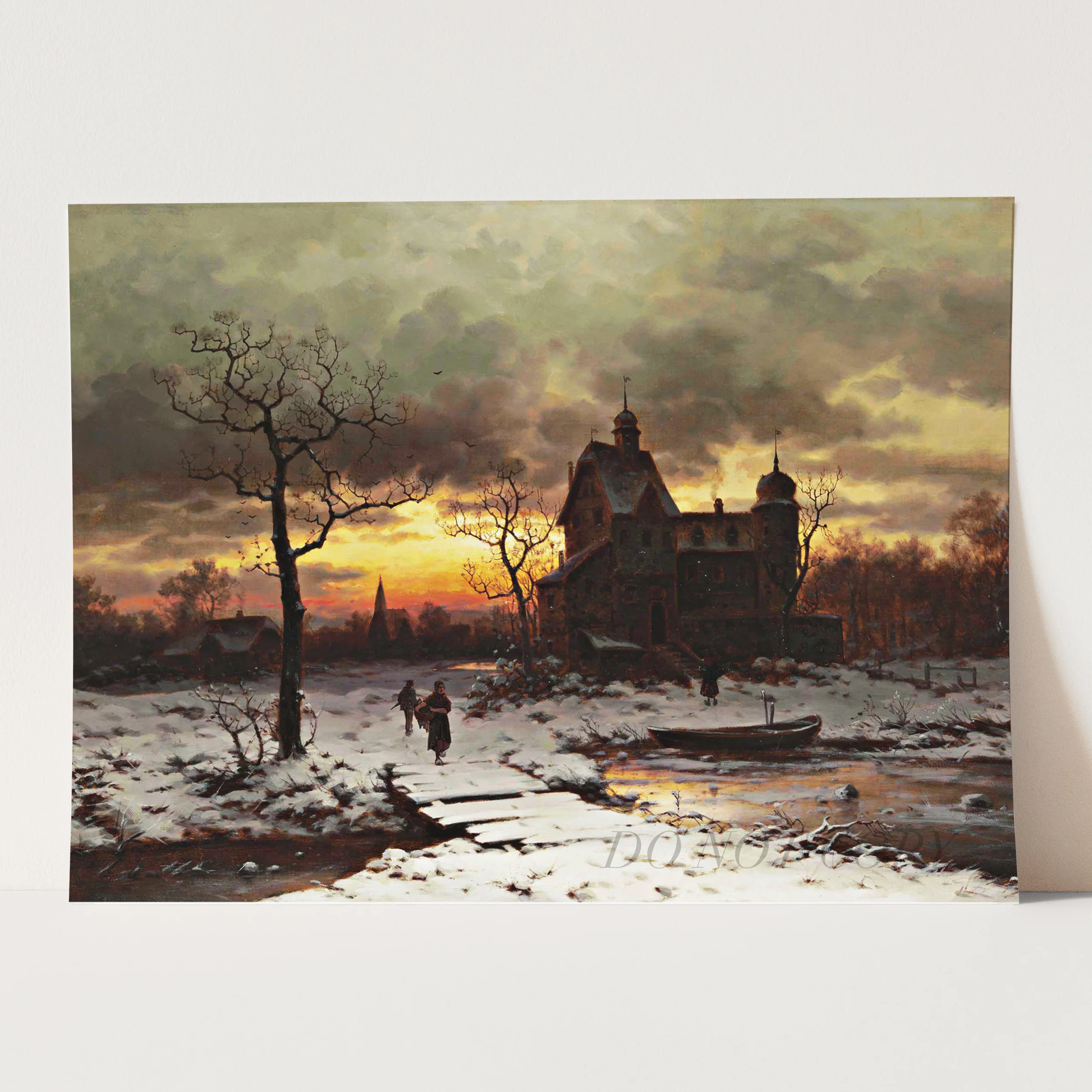 A Winter Twilight in the Rhine Valley by Ernesto Strigelly - Image 3