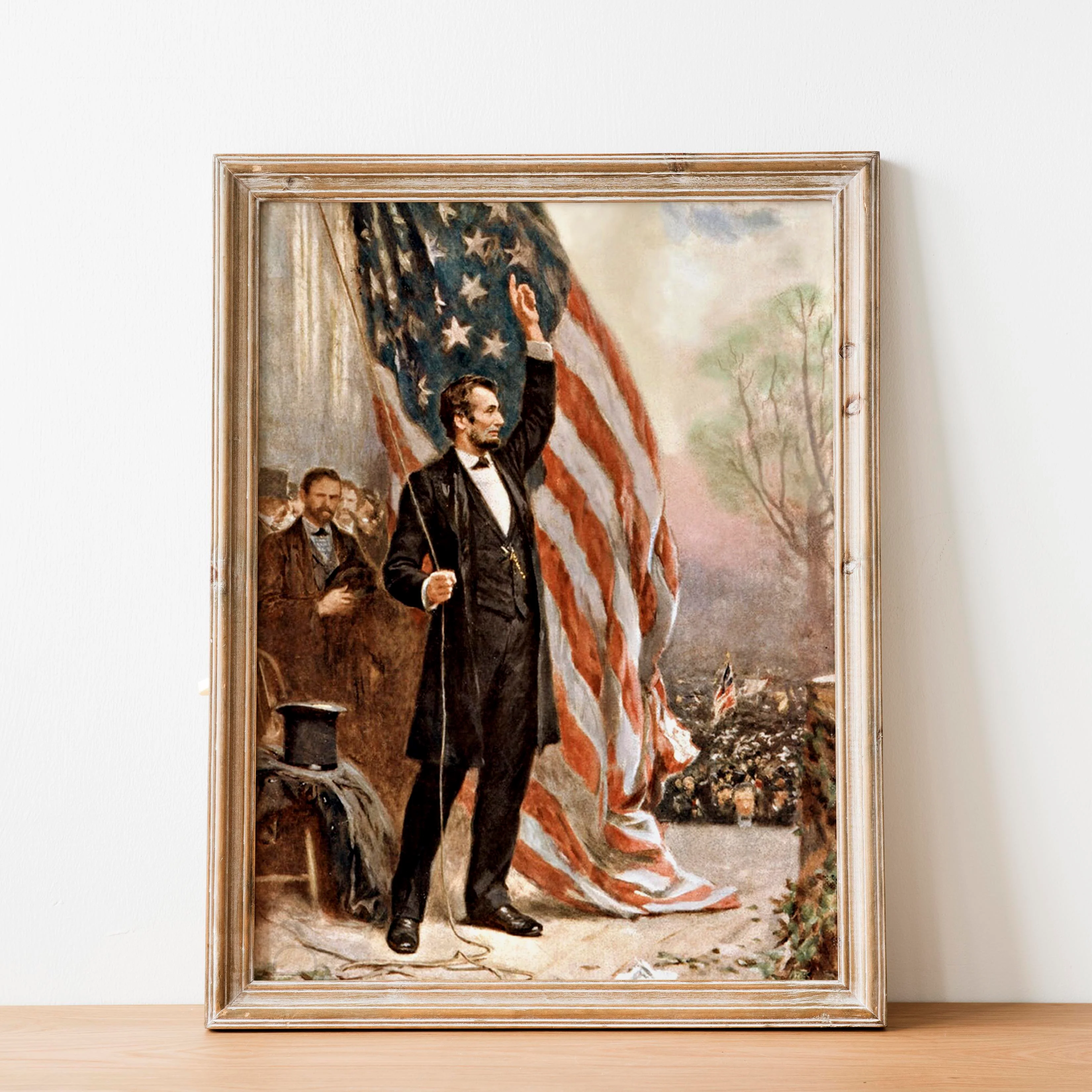 Abraham Lincoln Holding the American Flag - Image 2