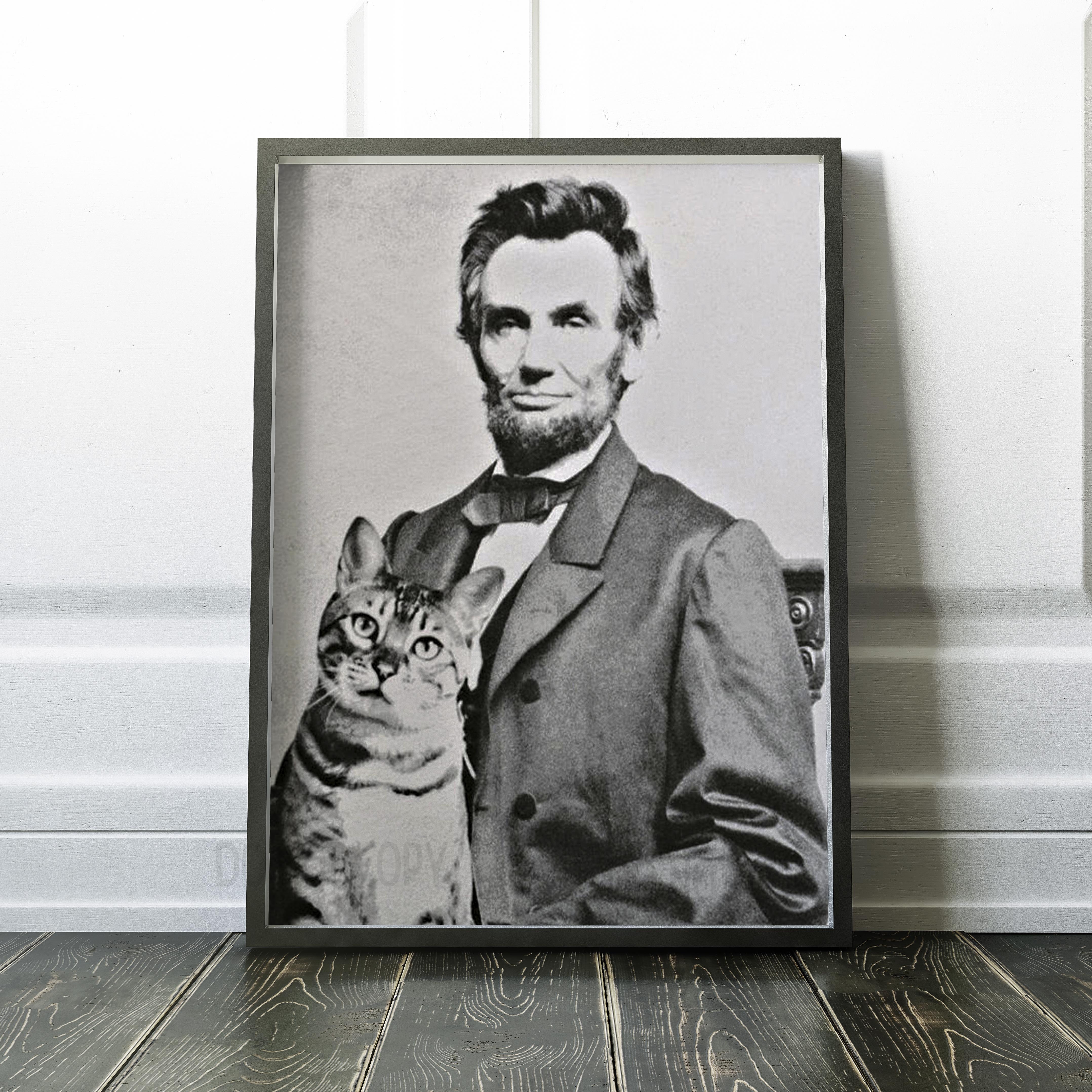 Abraham Lincoln with his cat