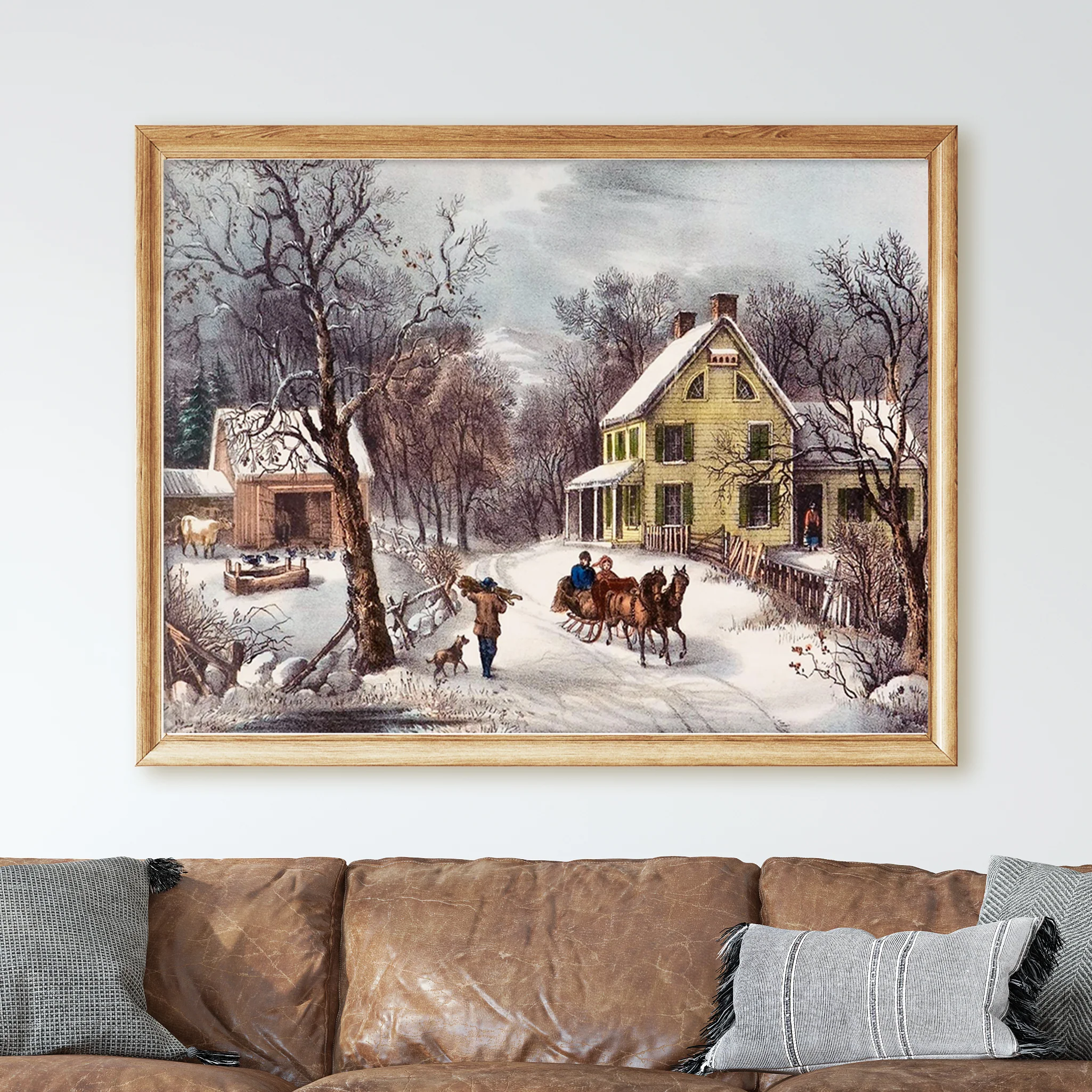 American Homestead Winter by Currier & Ives - Image 2