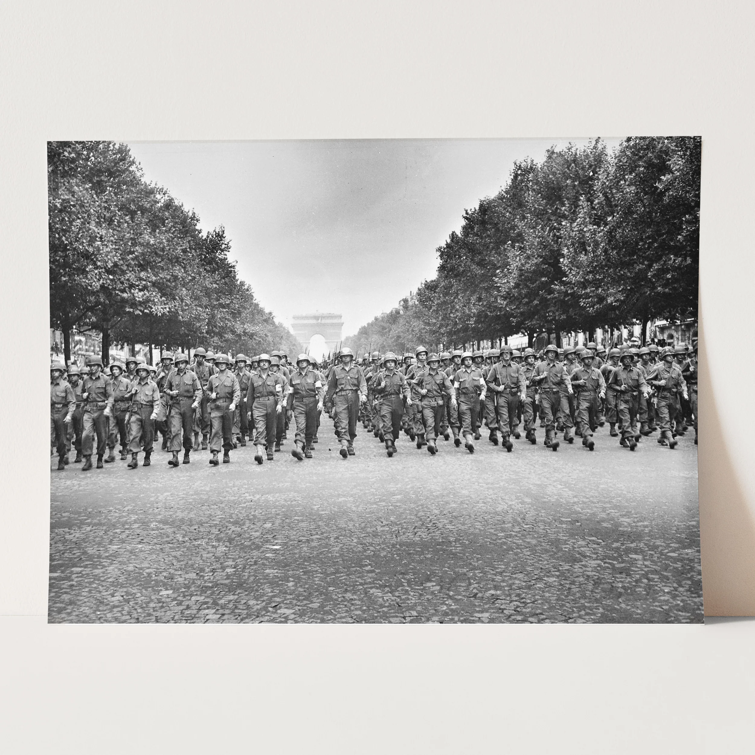 American Troops March Down The Champs Elysees, Paris World War Two - Image 3