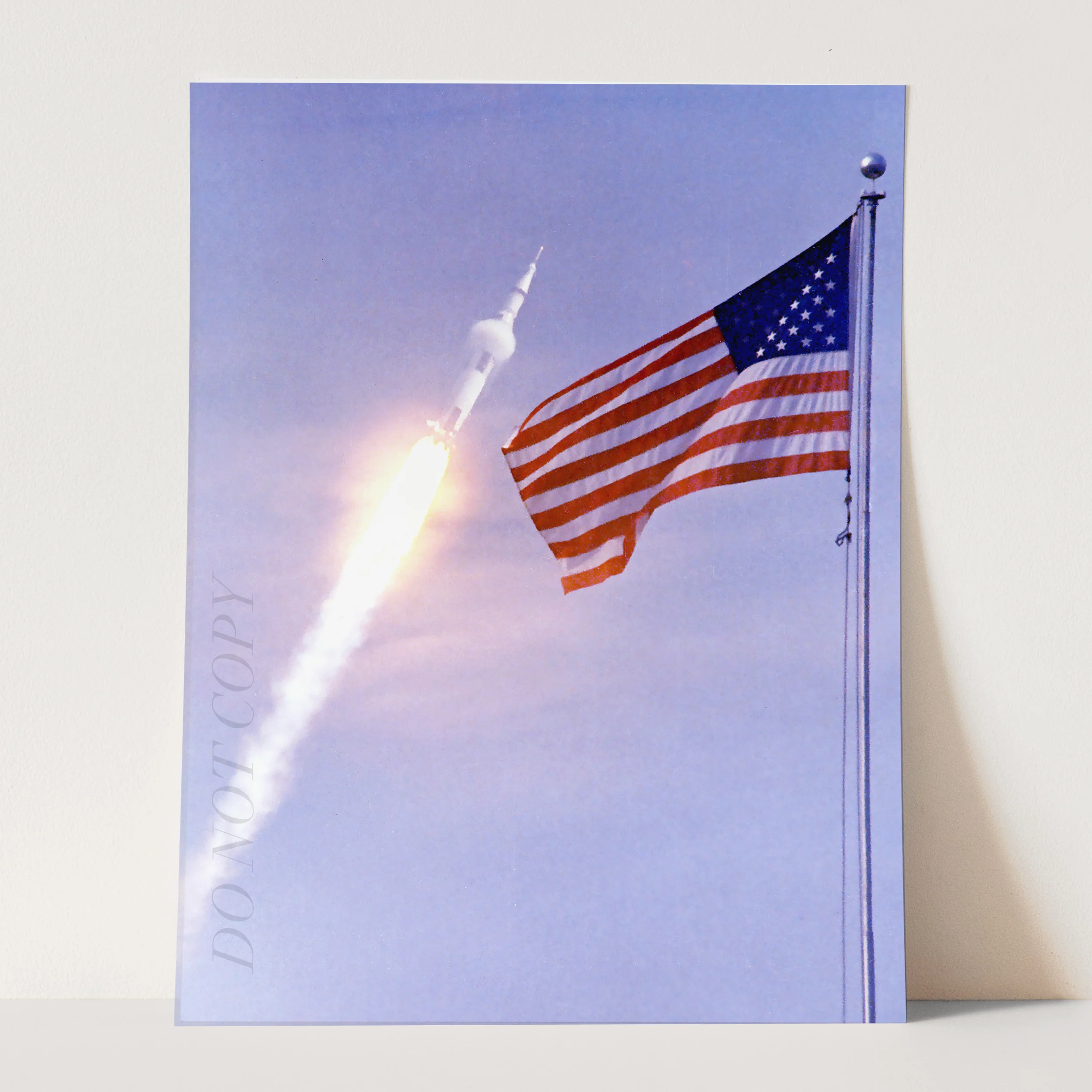 Apollo 11 Saturn V Launch Over USA Flag - Image 3