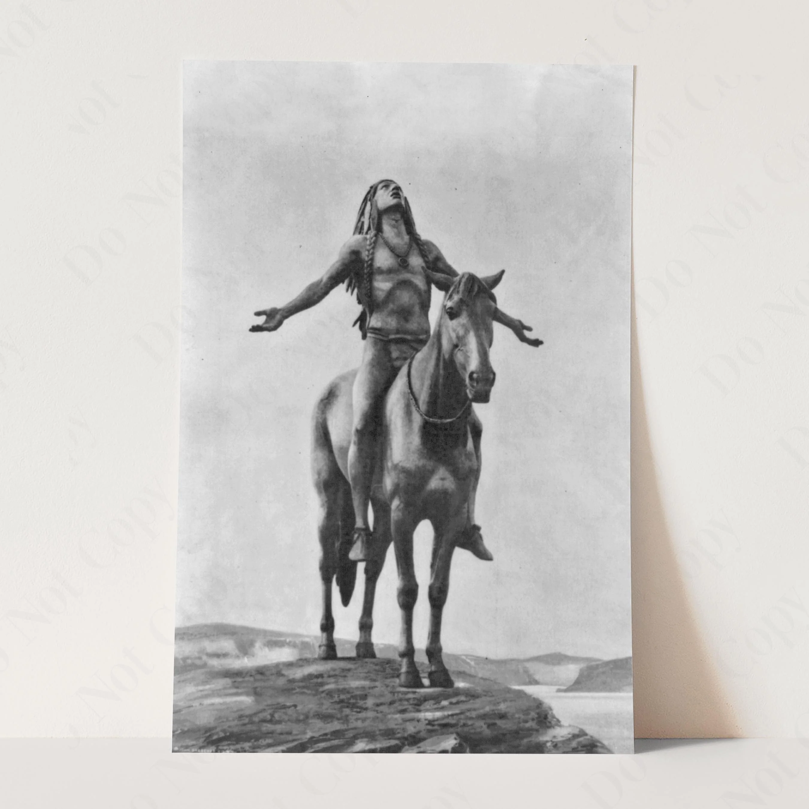 Appeal to the Great Spirit 1921 Native American Indian On Horseback - Image 3
