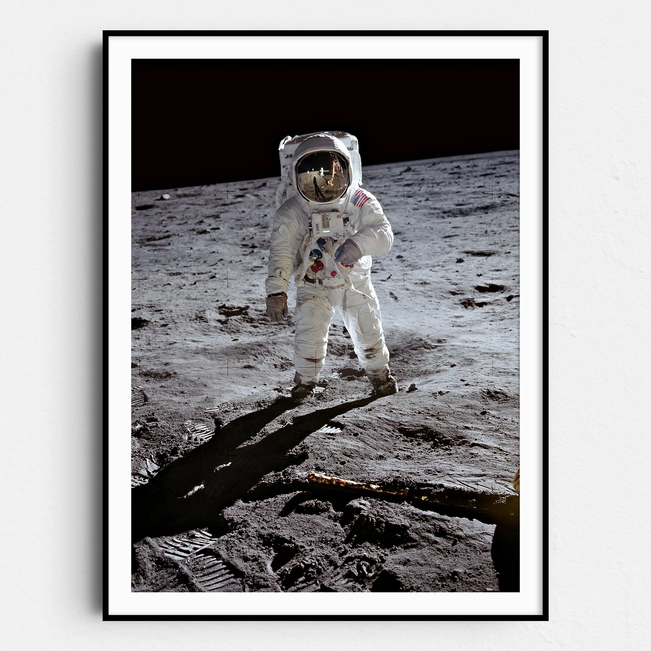 Astronaut Buzz Aldrin Near Apollo 11 Module on Moon 1969