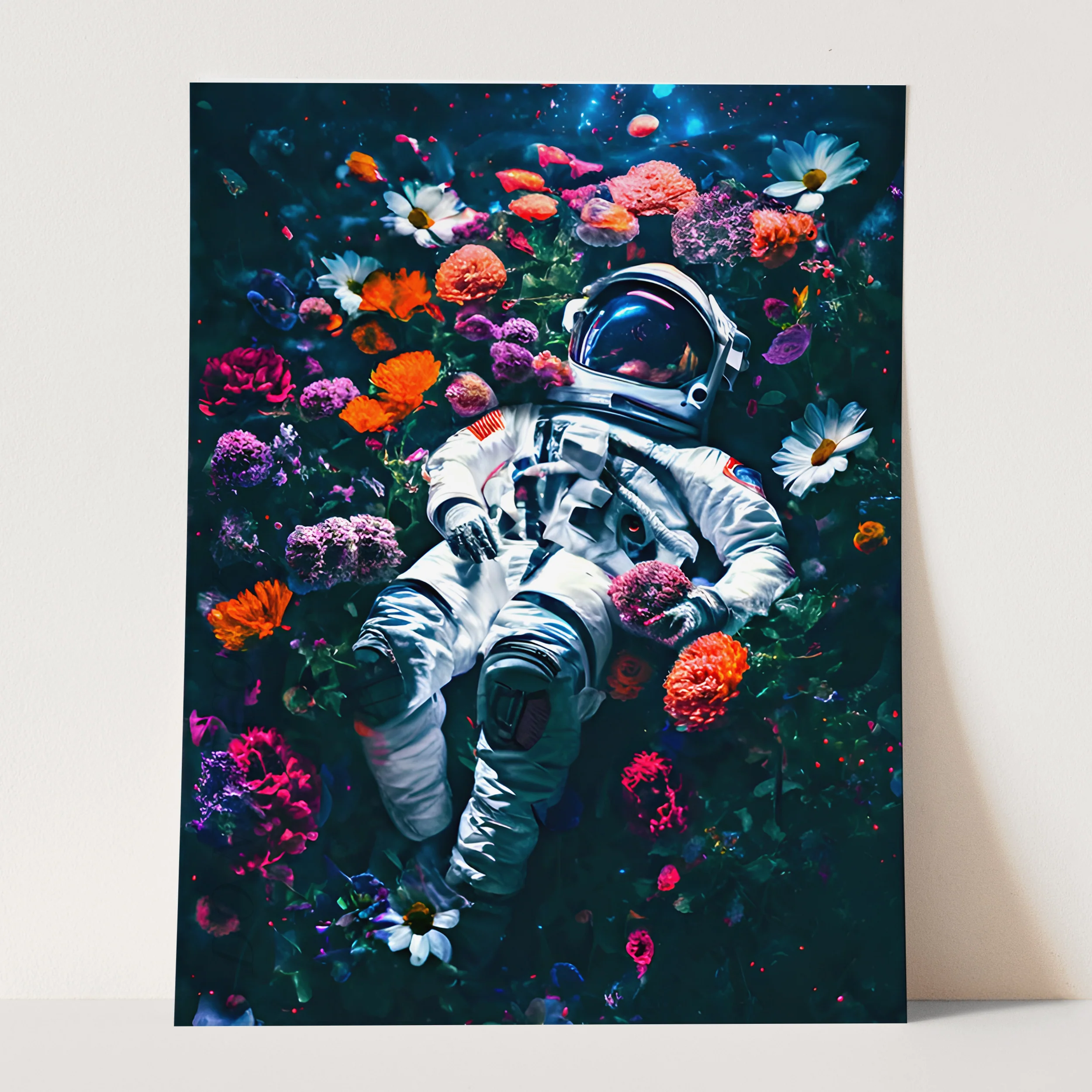 Astronaut Lying in Bed of Flowers - Image 3