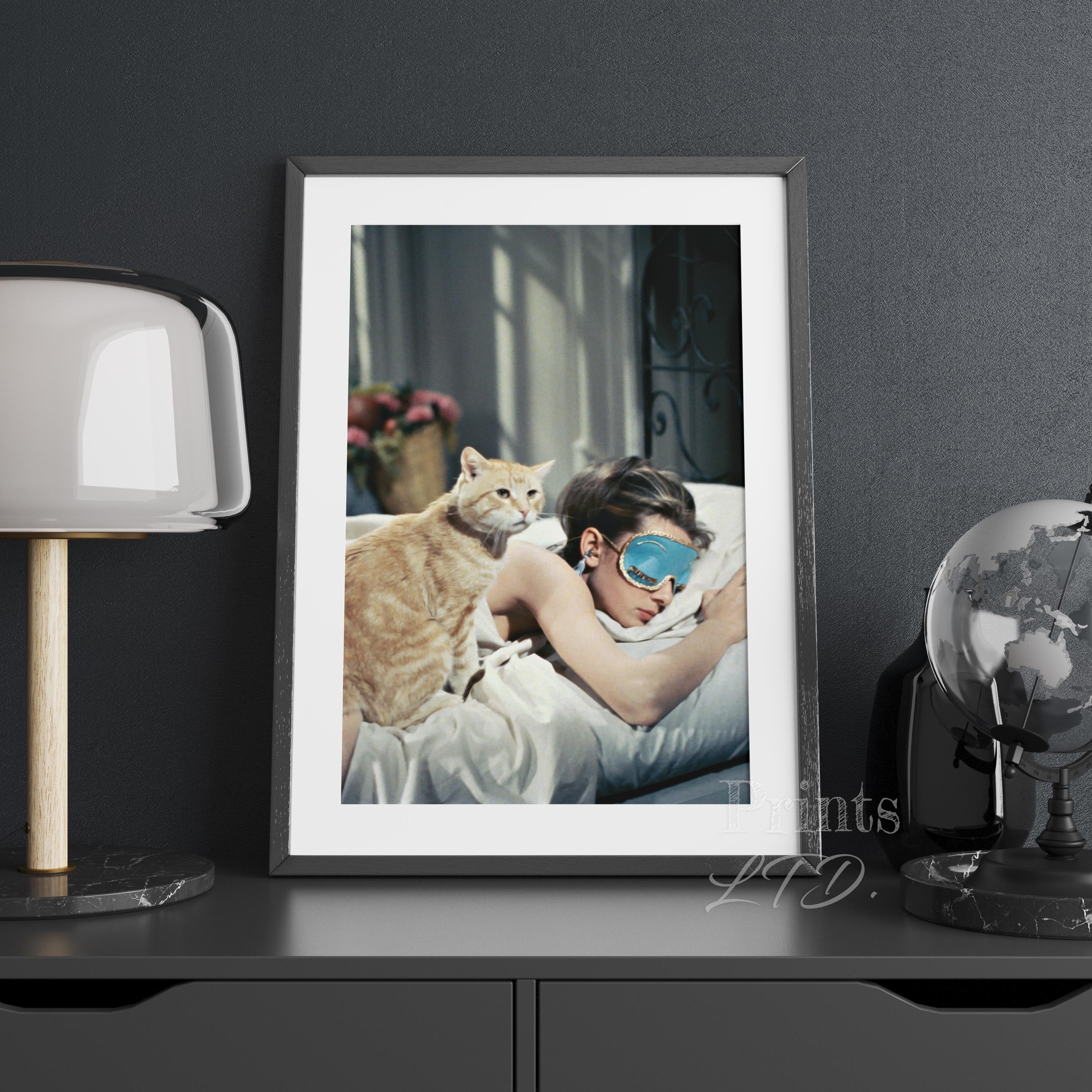 Audrey Hepburn Sleeping With Cat, Breakfast at Tiffany's - Image 2
