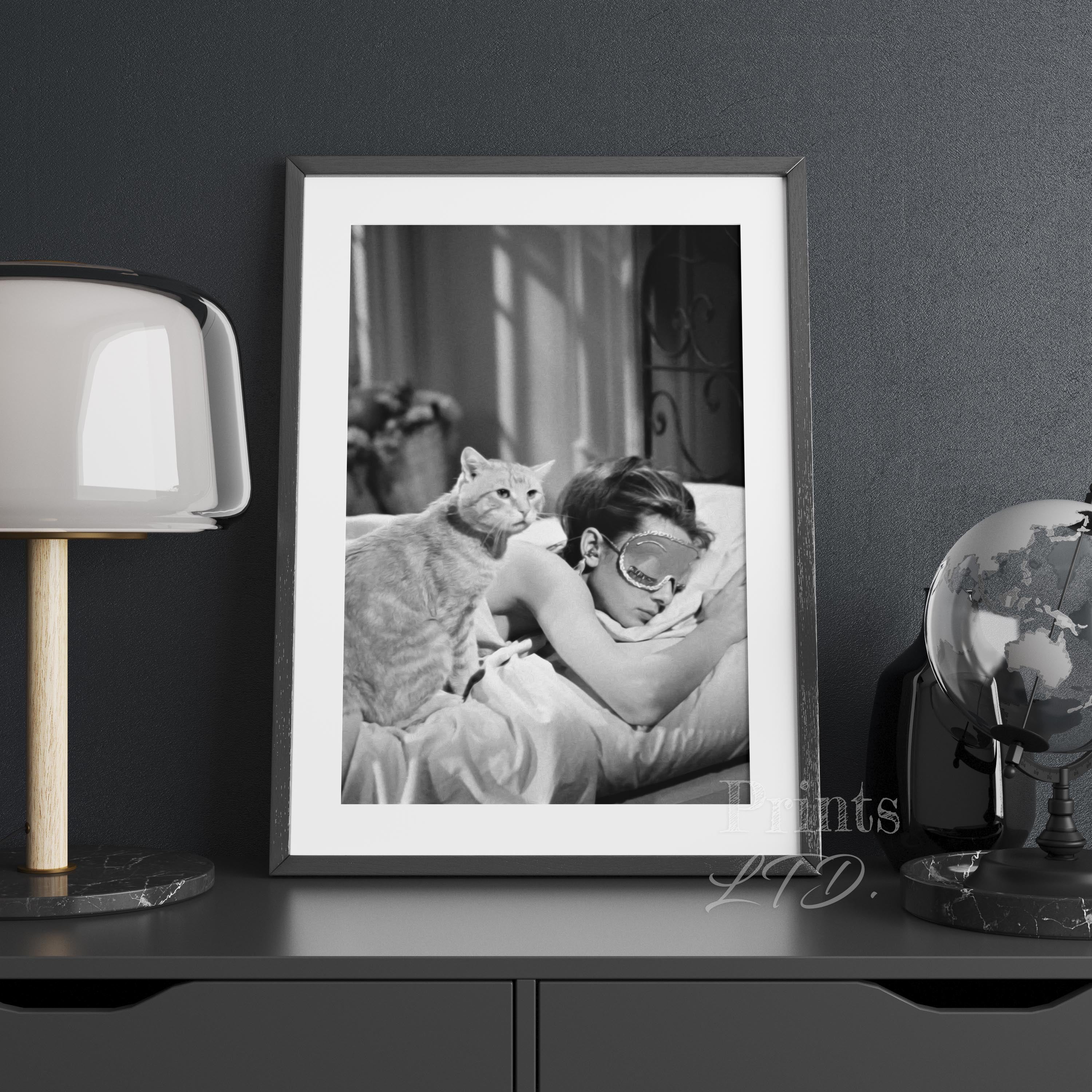 Audrey Hepburn Sleeping With Cat, Breakfast at Tiffany's - Image 2