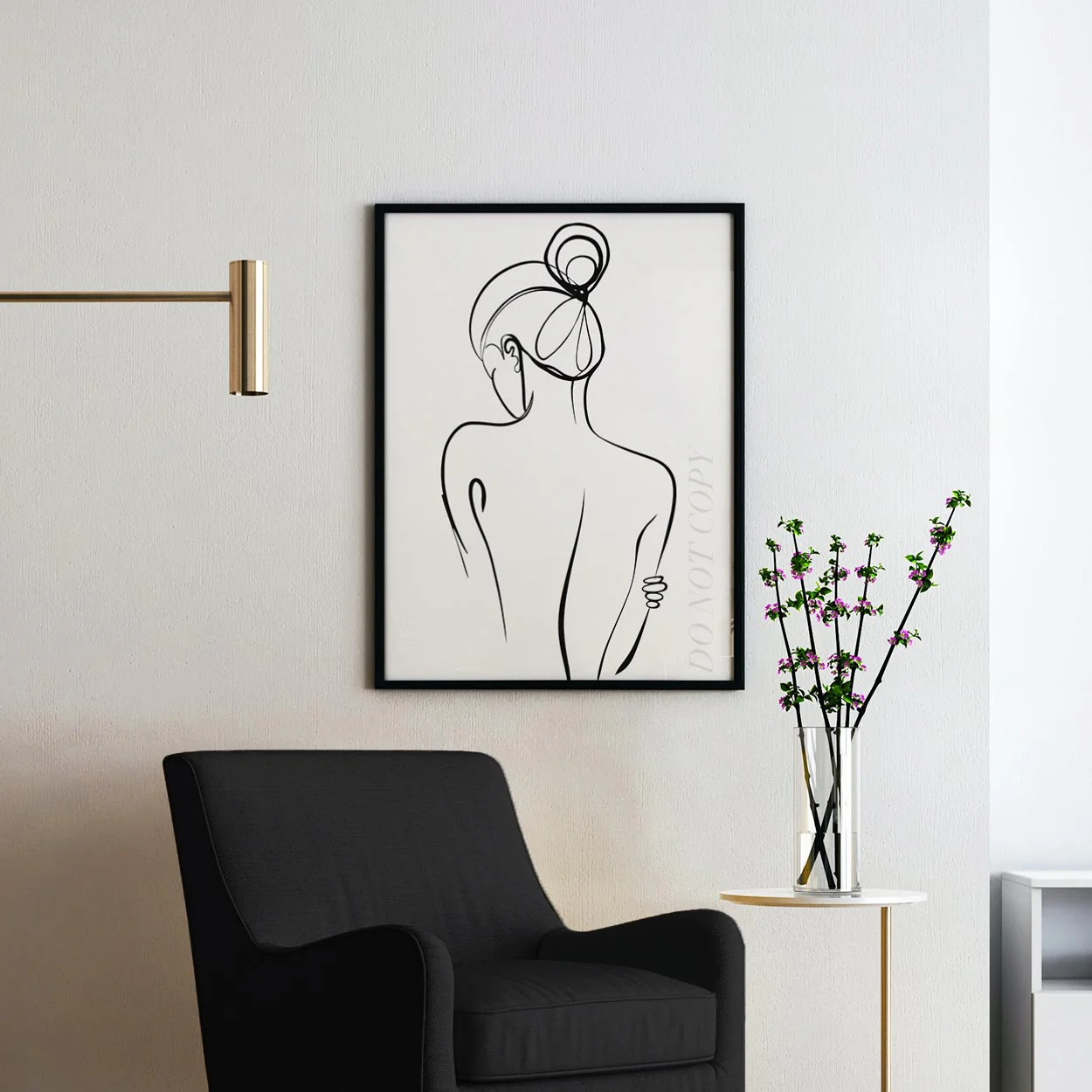 Back View of a Woman Line Art - Image 2