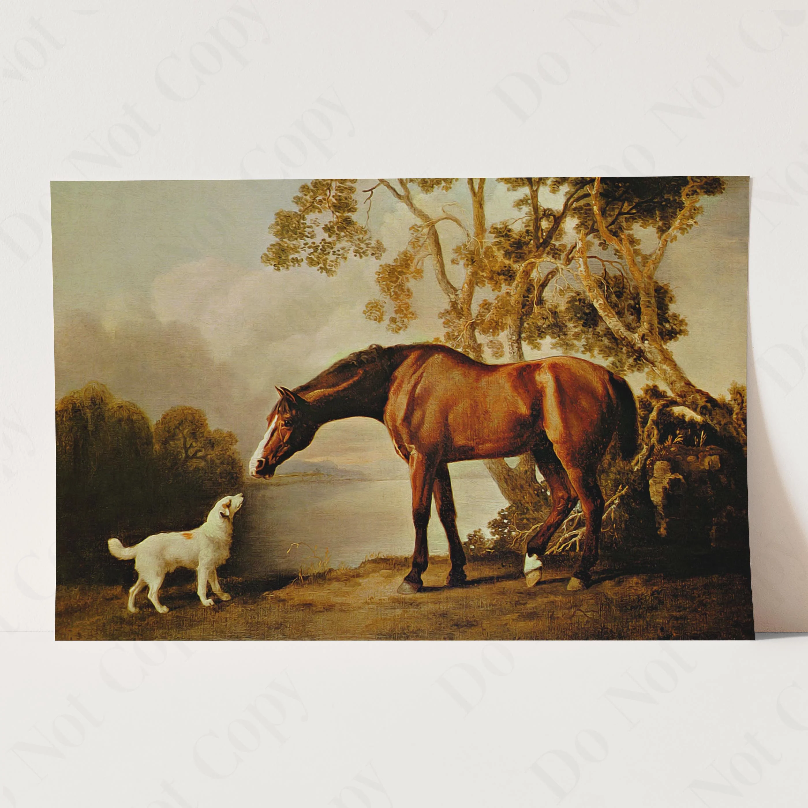 Bay Horse And White Dog Friends - Image 3