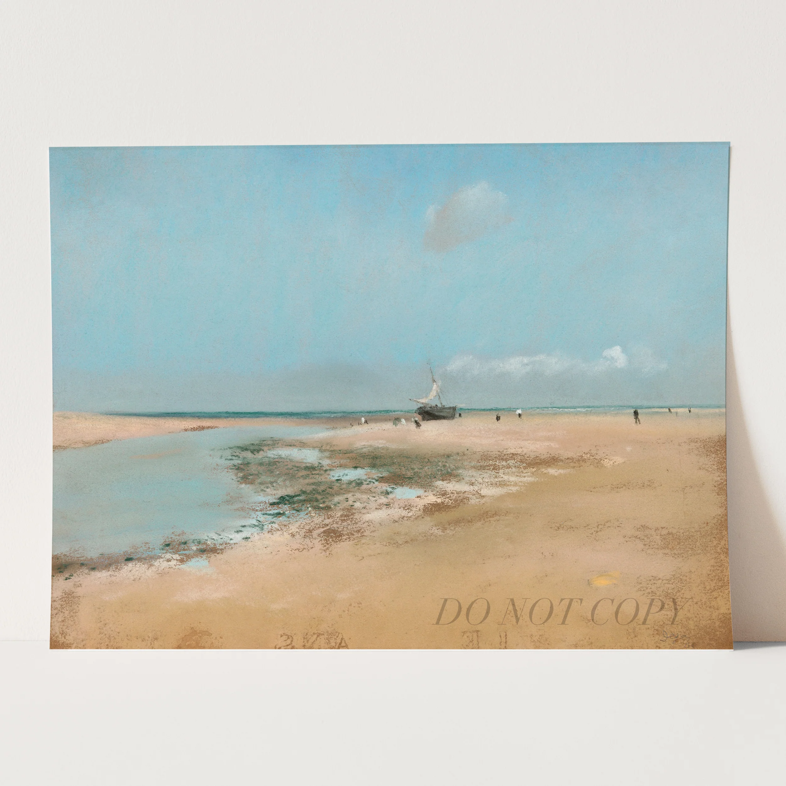 Beach at Low Tide (Mouth of the River) (1869) by Edgar Degas - Image 3