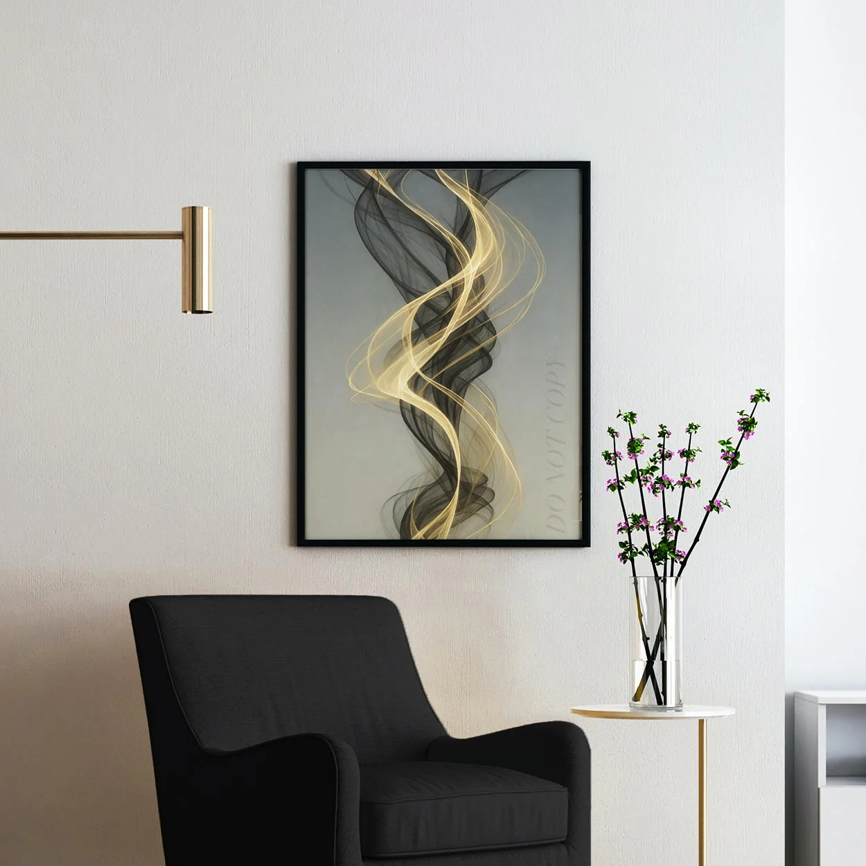 Black And Gold Abstract Spirals - Image 2