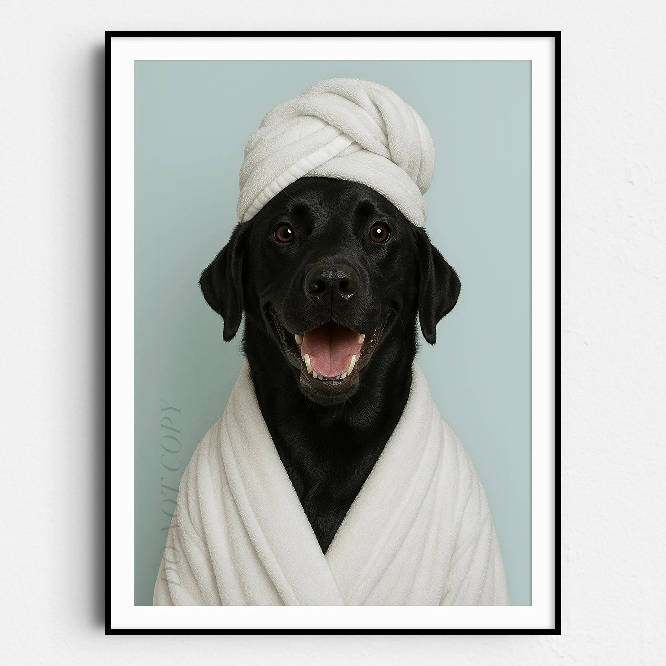 Black Labrador Dog Bath Towel