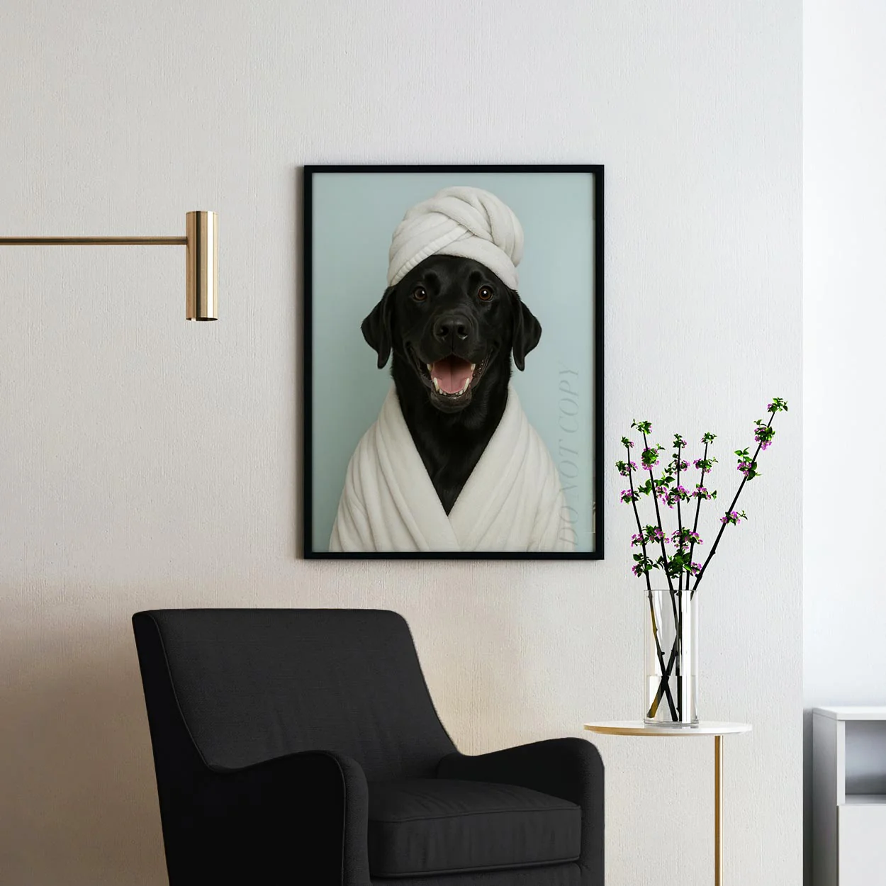 Black Labrador Dog Bath Towel - Image 2