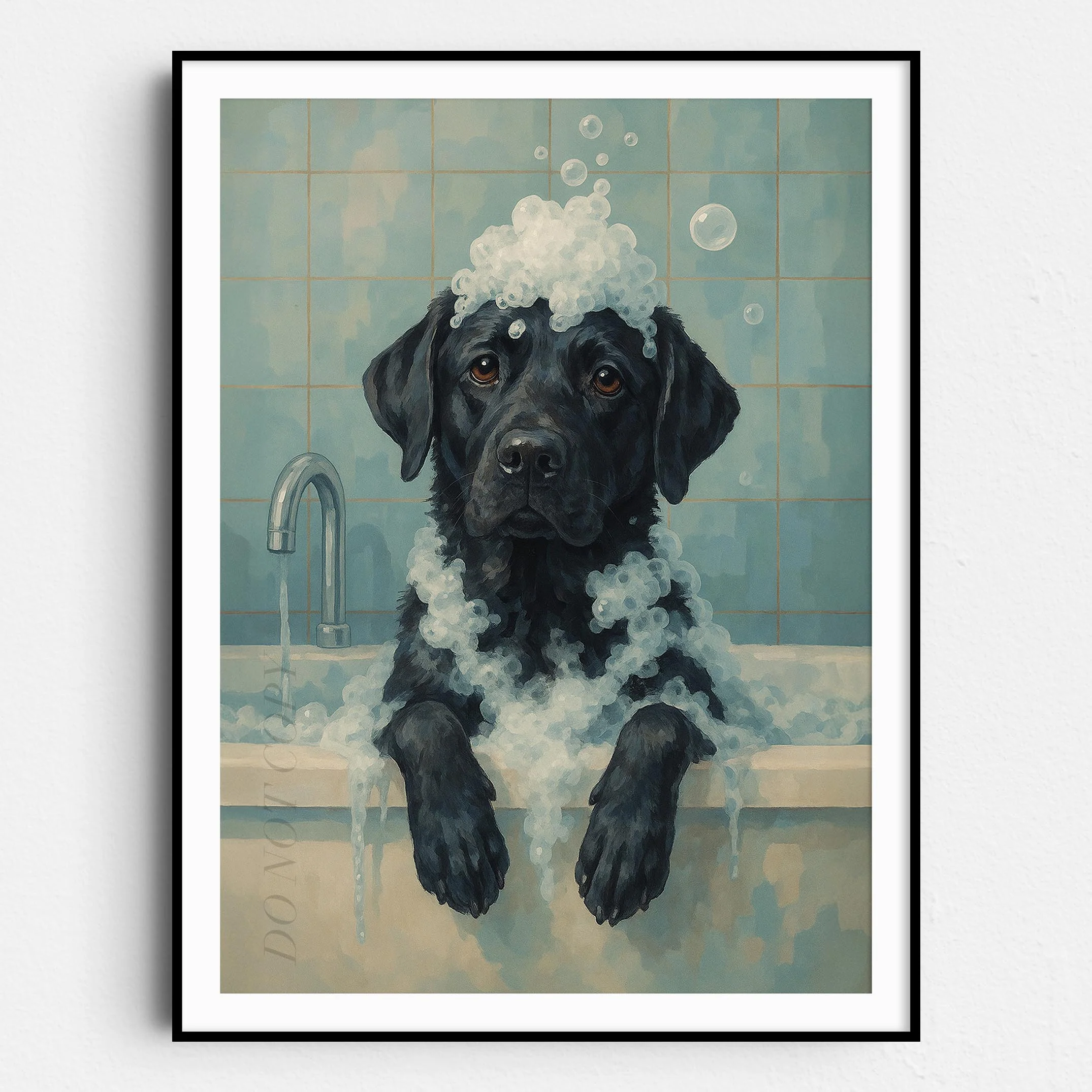 Black Labrador Retriever Dog Bathtub Bubble Bath