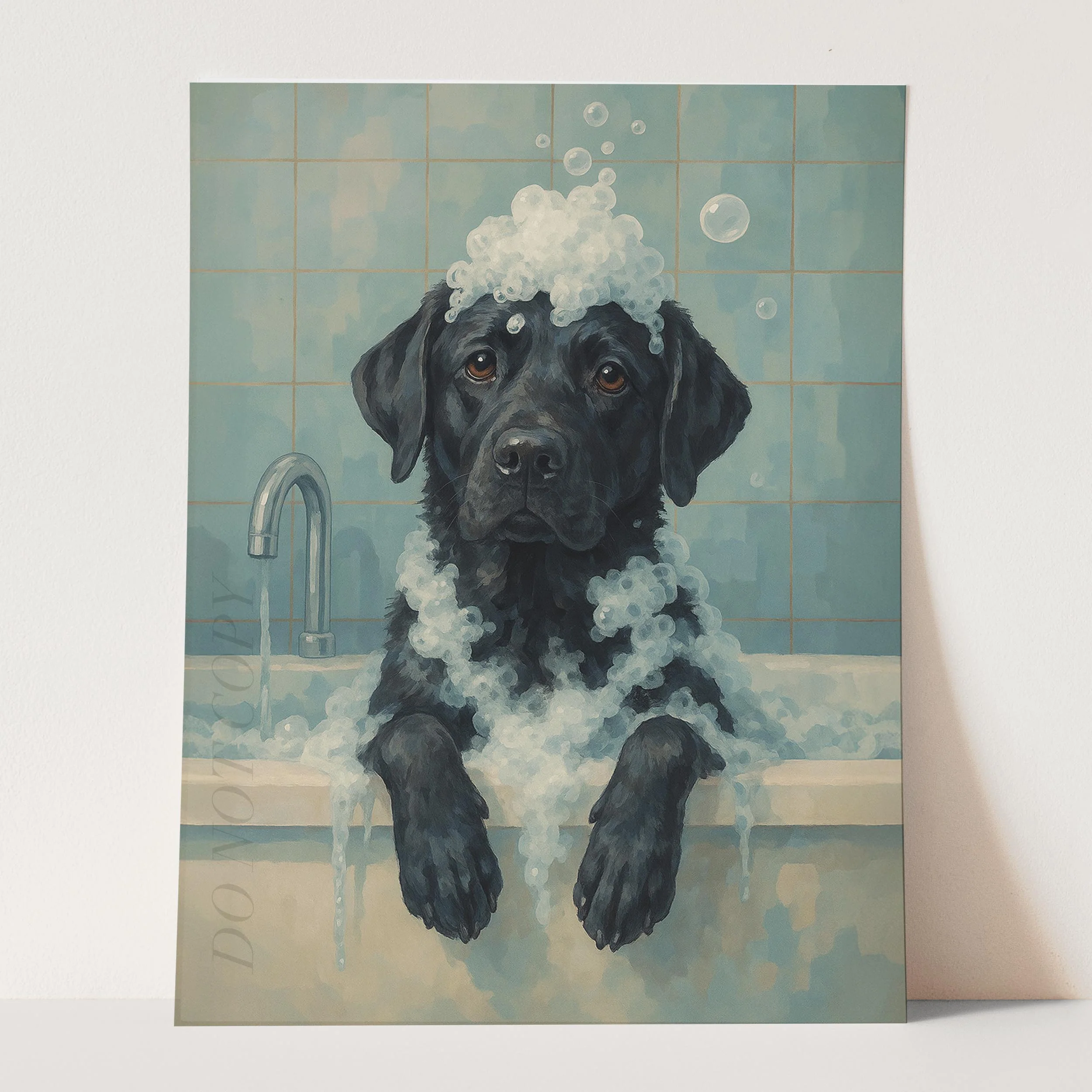 Black Labrador Retriever Dog Bathtub Bubble Bath - Image 3