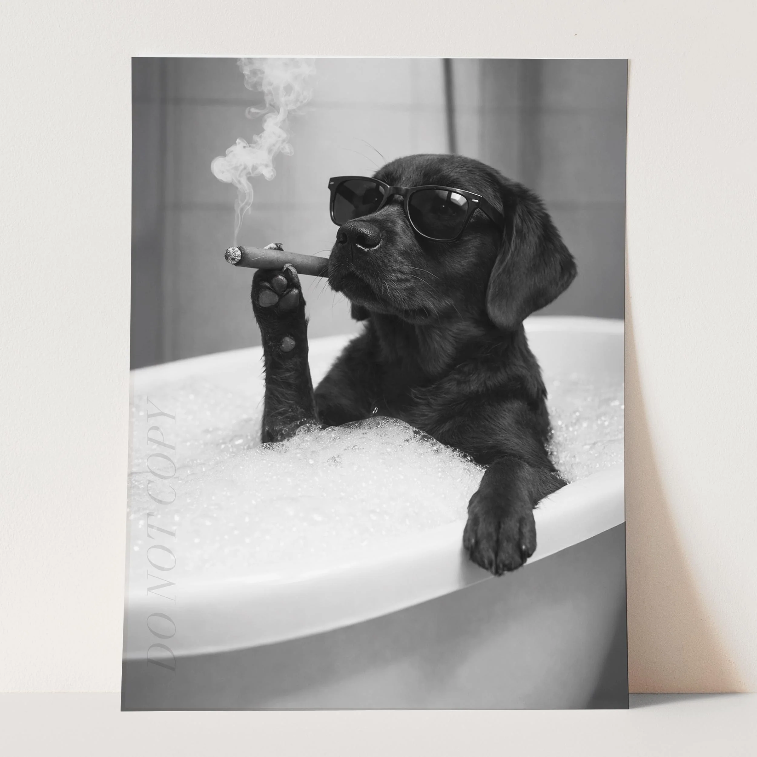 Black Labrador Retriever Dog Bathtub Cigar - Image 3