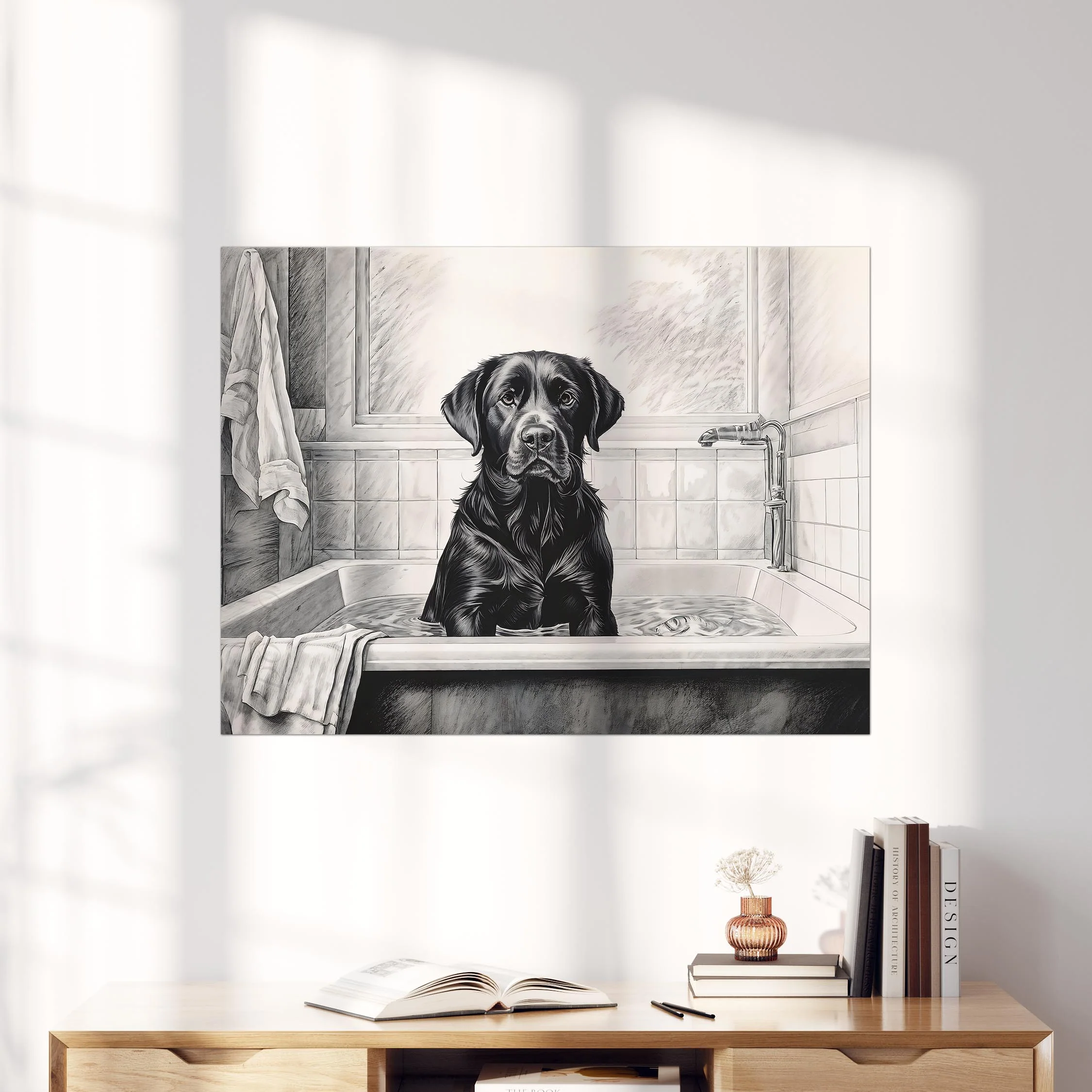 Black Labrador Retriever in the Bathtub - Image 4