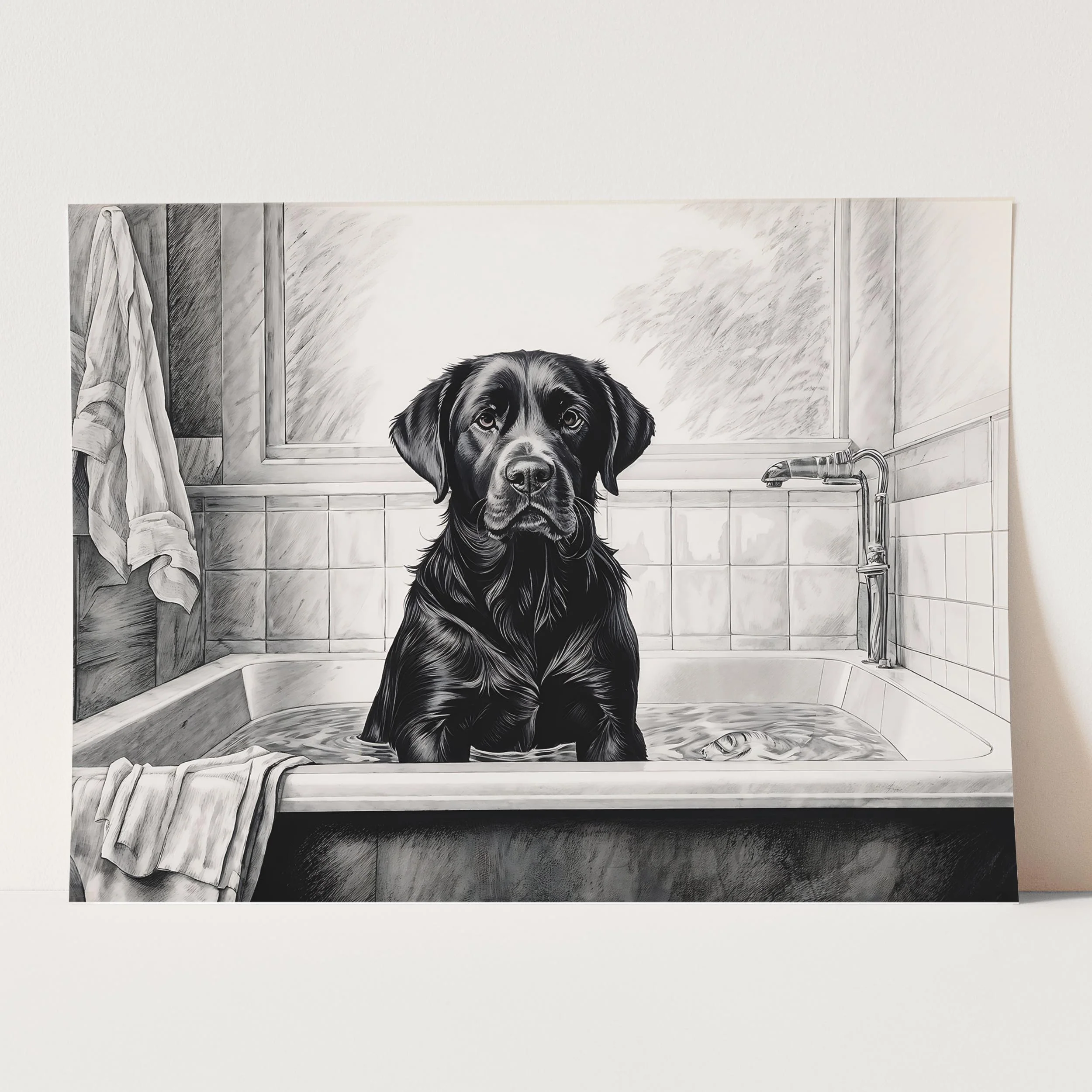 Black Labrador Retriever in the Bathtub - Image 5