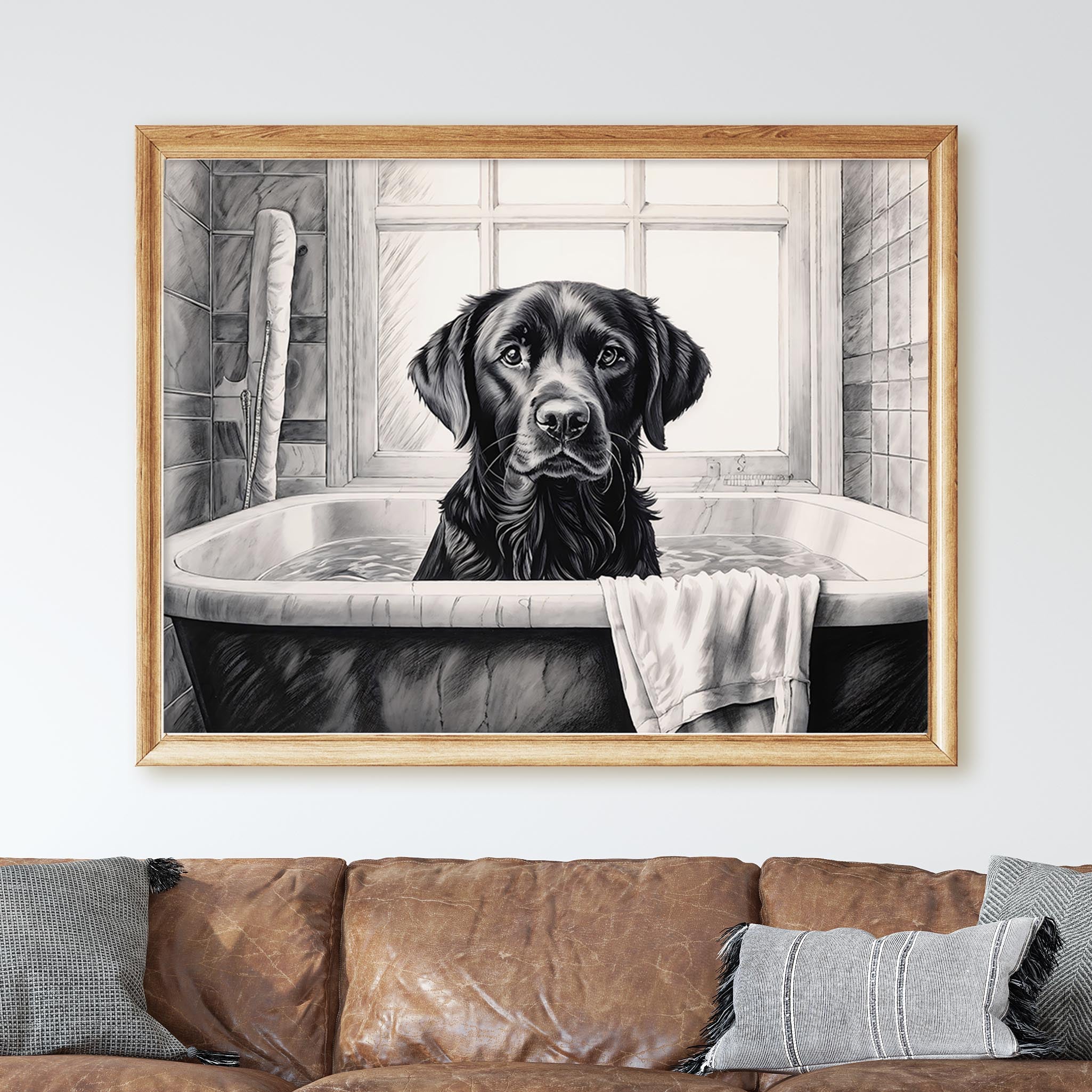 Black Labrador Retriever in the Bathtub - Image 3
