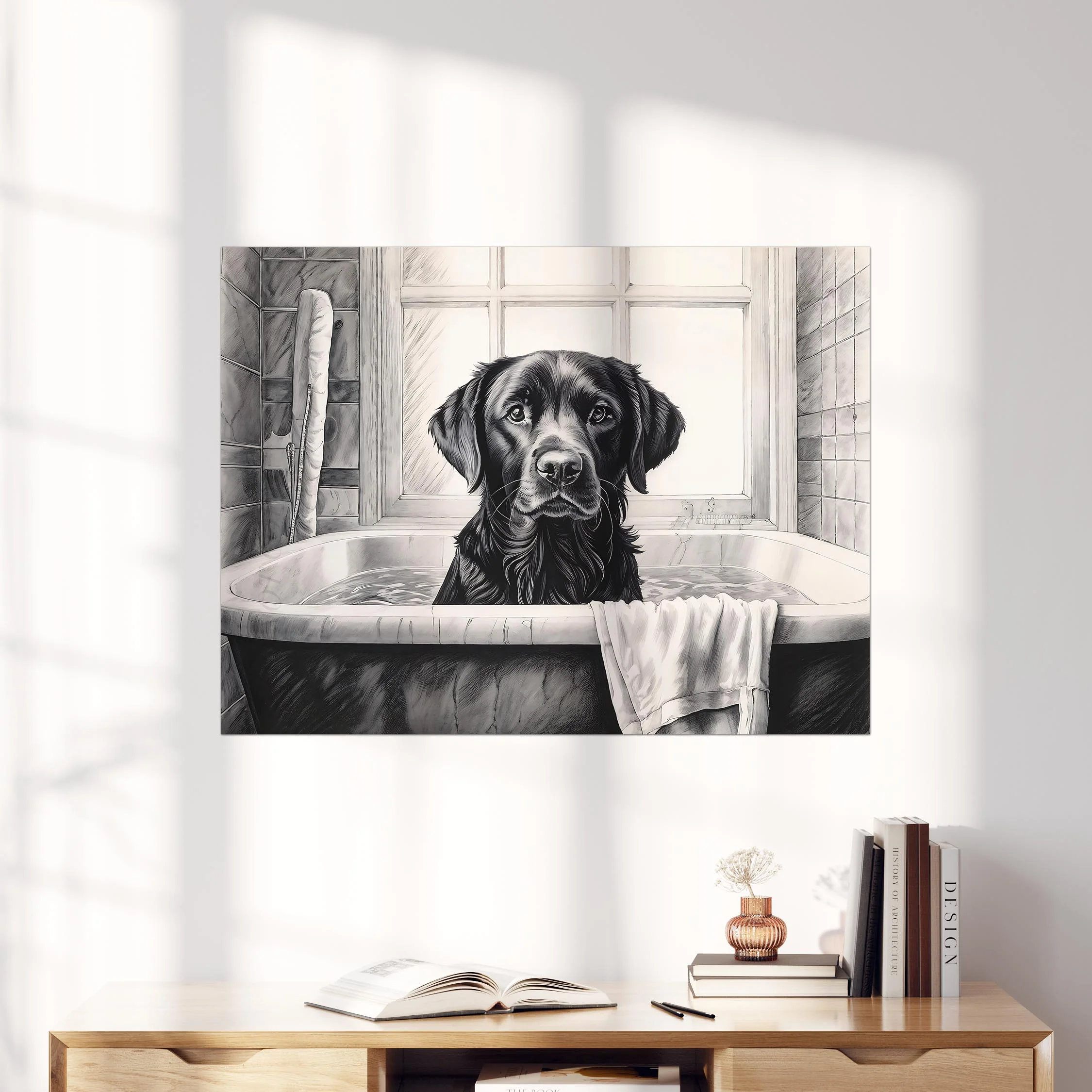 Black Labrador Retriever in the Bathtub - Image 4