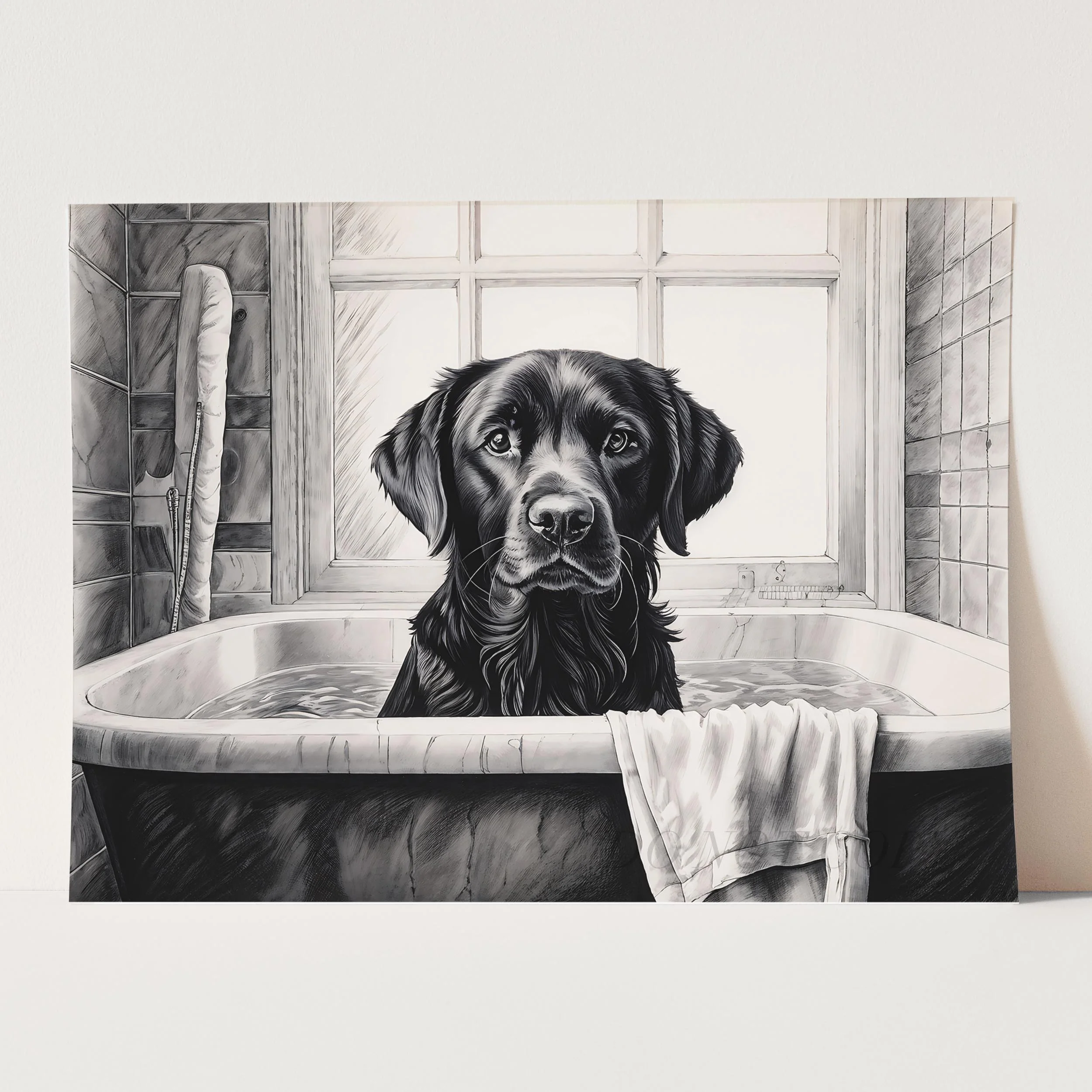 Black Labrador Retriever in the Bathtub - Image 5