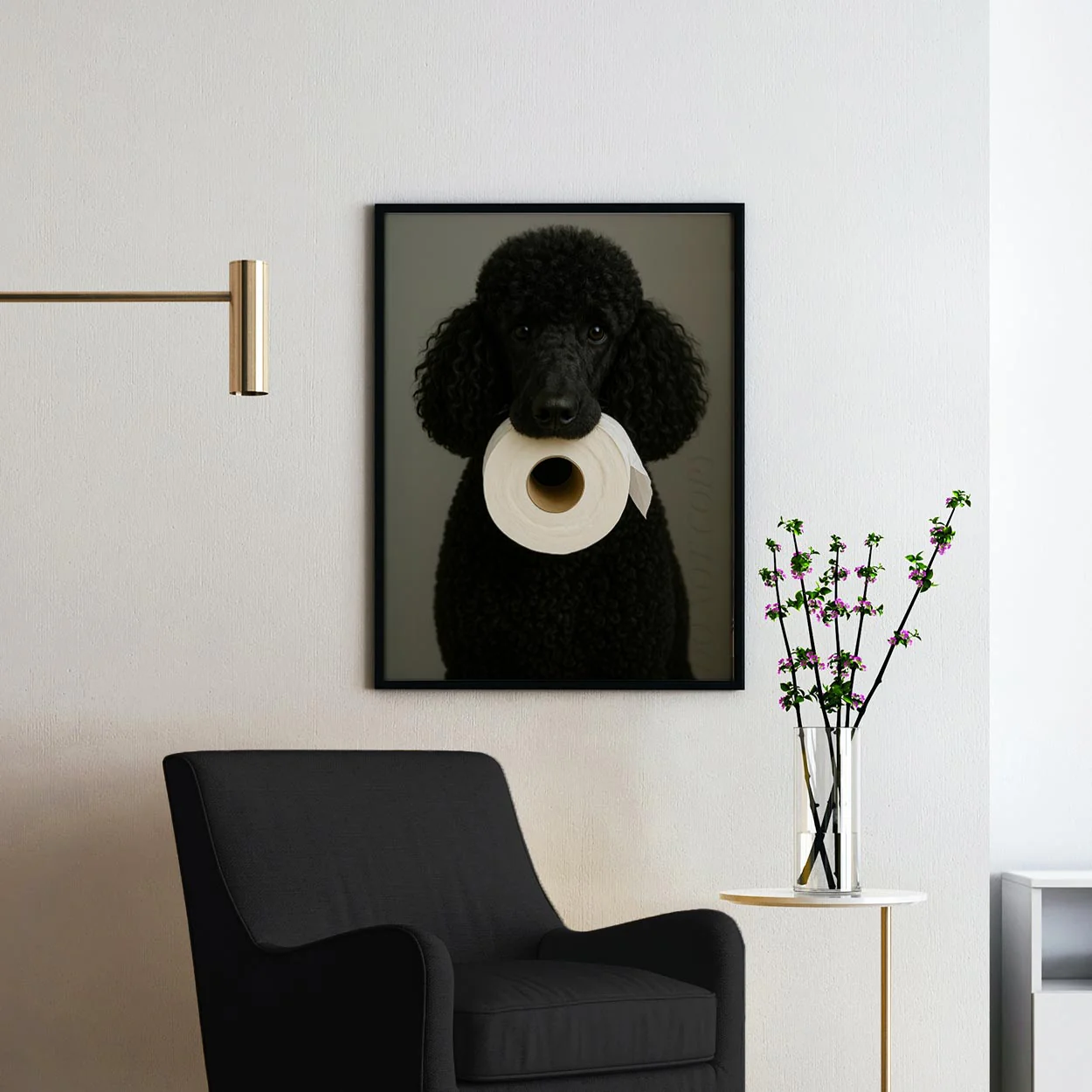 Black Poodle Dog Toilet Paper - Image 2