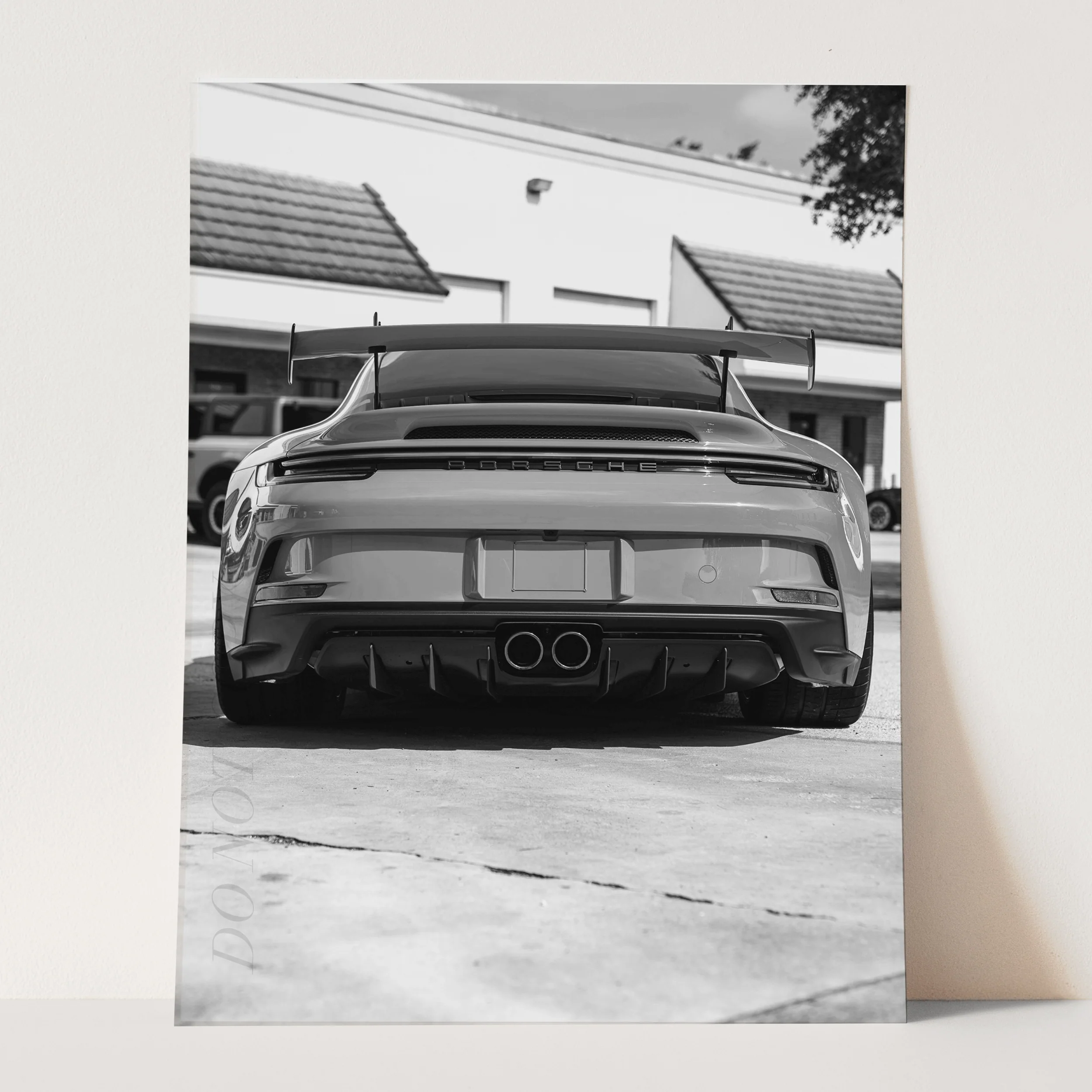 Black & White Porsche 911 GT3 RS Rear - Image 3