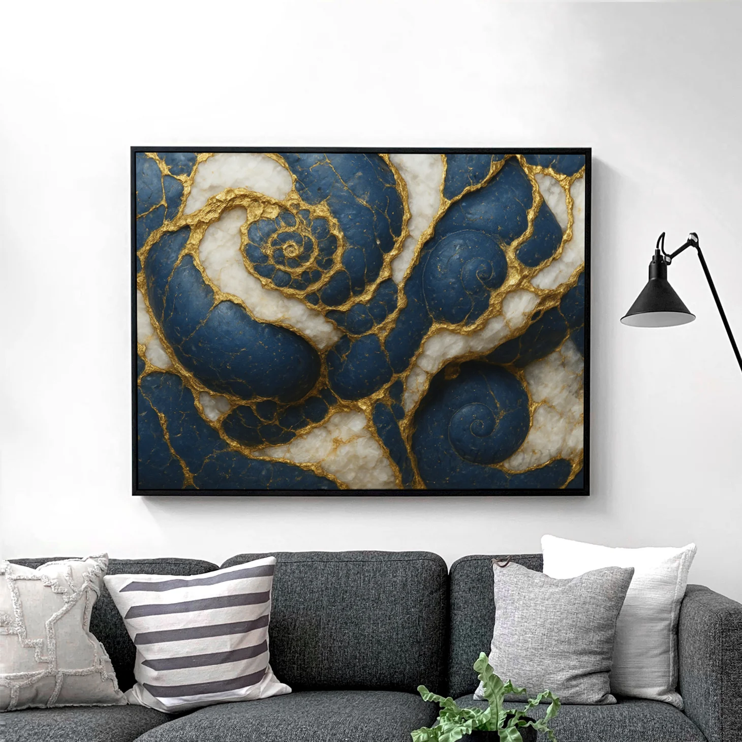 Blue And Gold Marble Swirl - Image 2