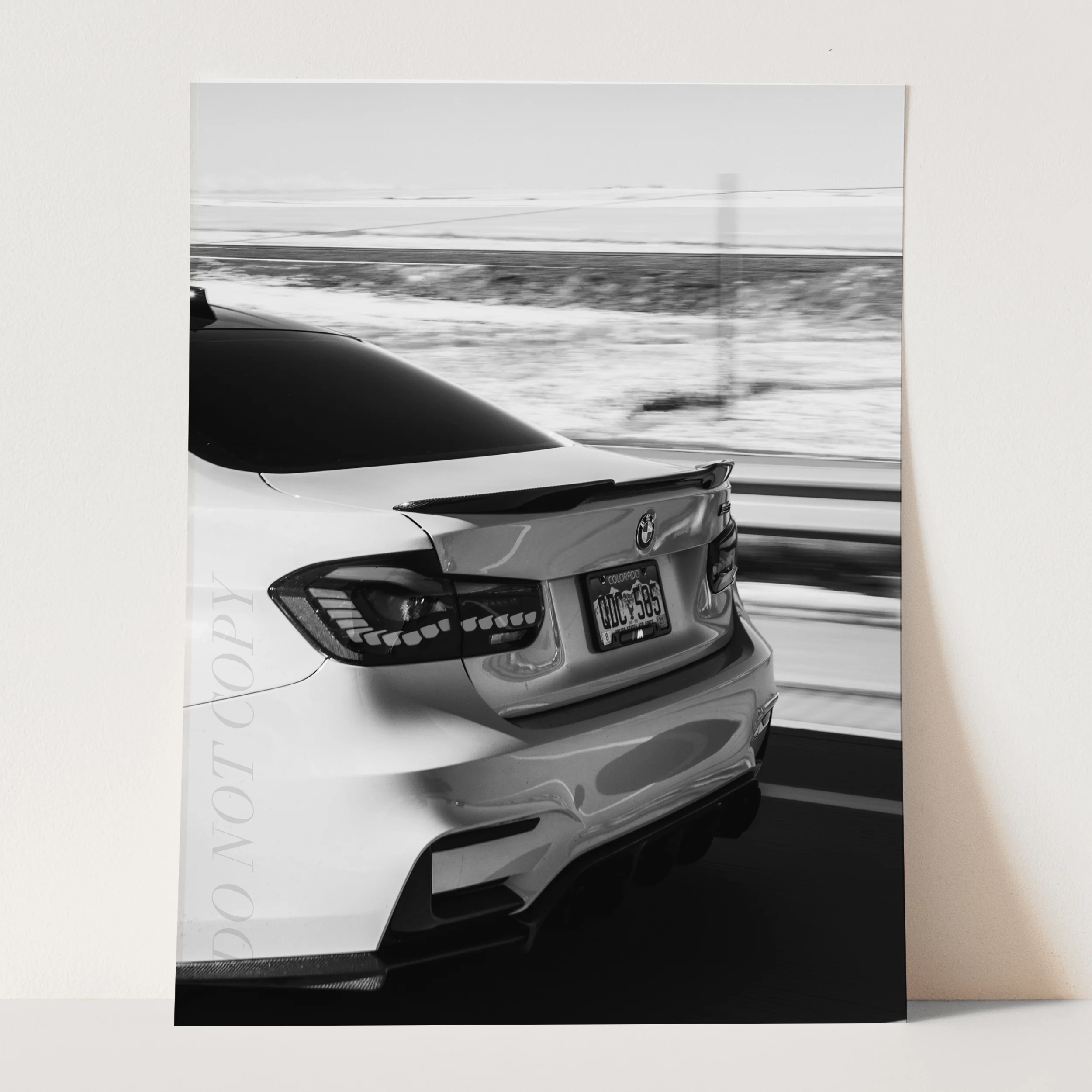 BMW M Series Rear in Black & White - Image 3