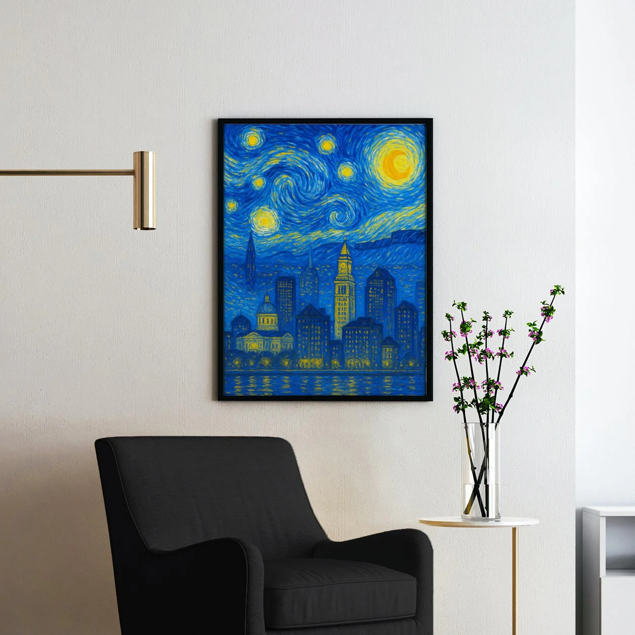 Boston As Van Gogh Starry Night - Image 2