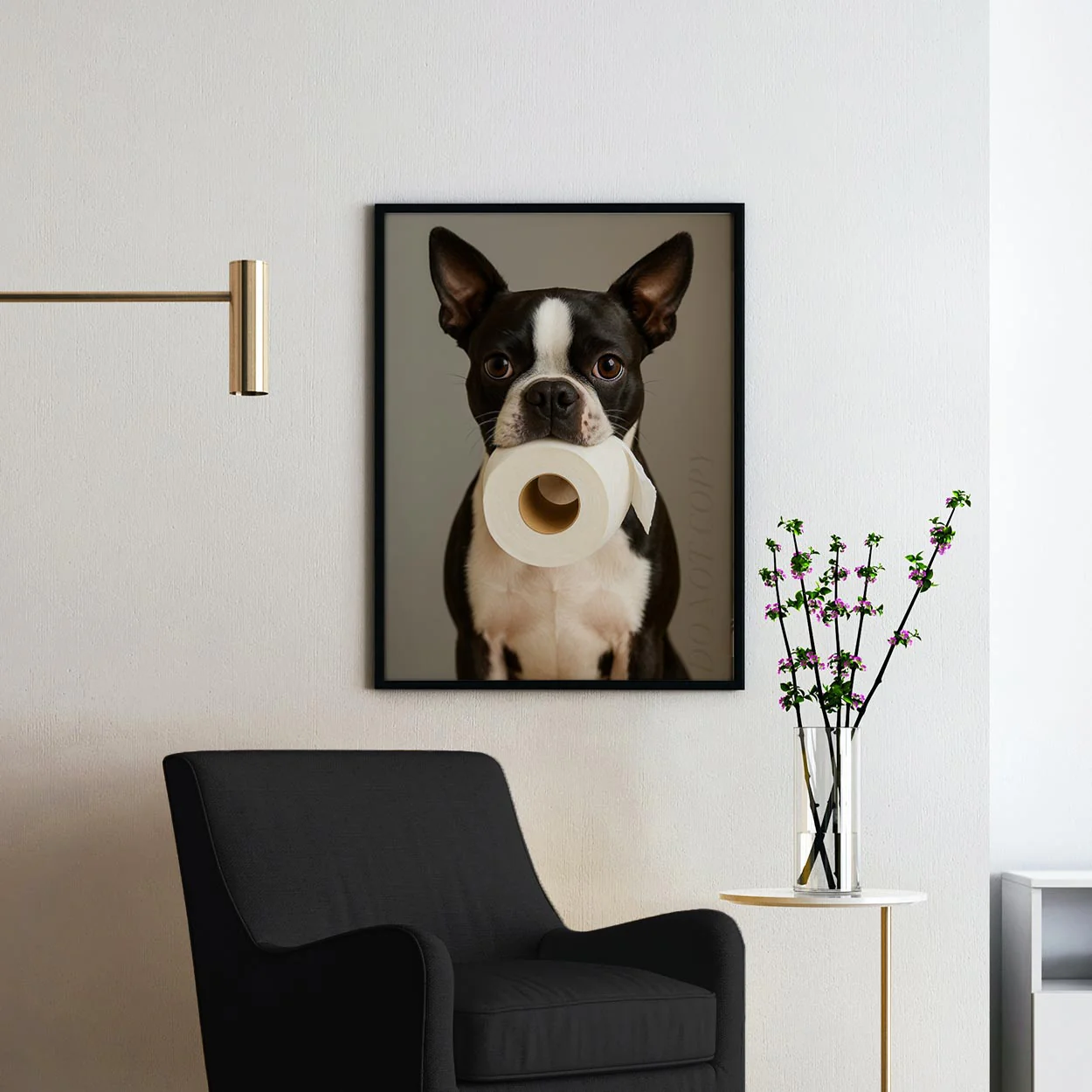 Boston Terrier Dog Toilet Paper - Image 2