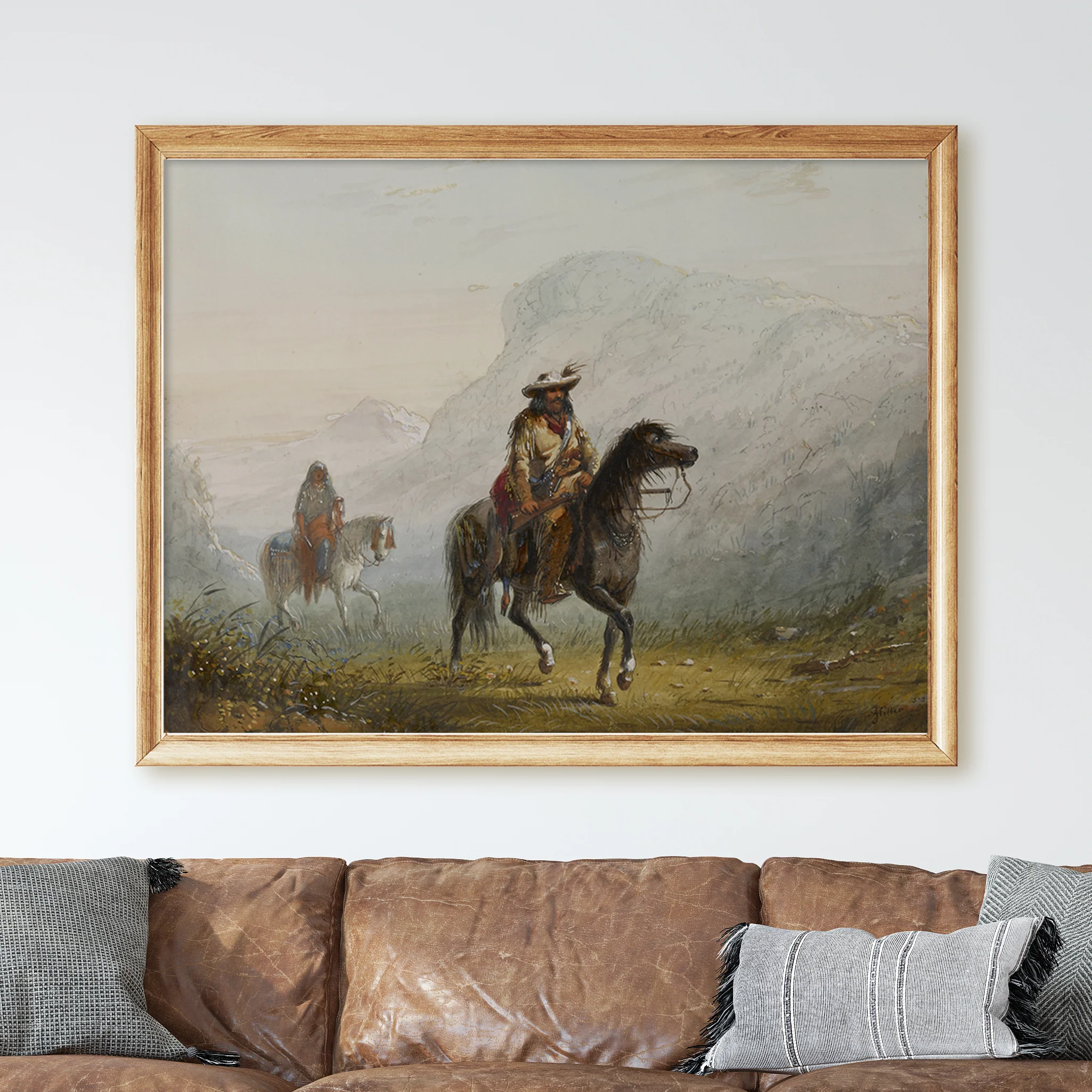 Bourgeois W---r, and His Squaw by Alfred Jacob Miller - Image 2