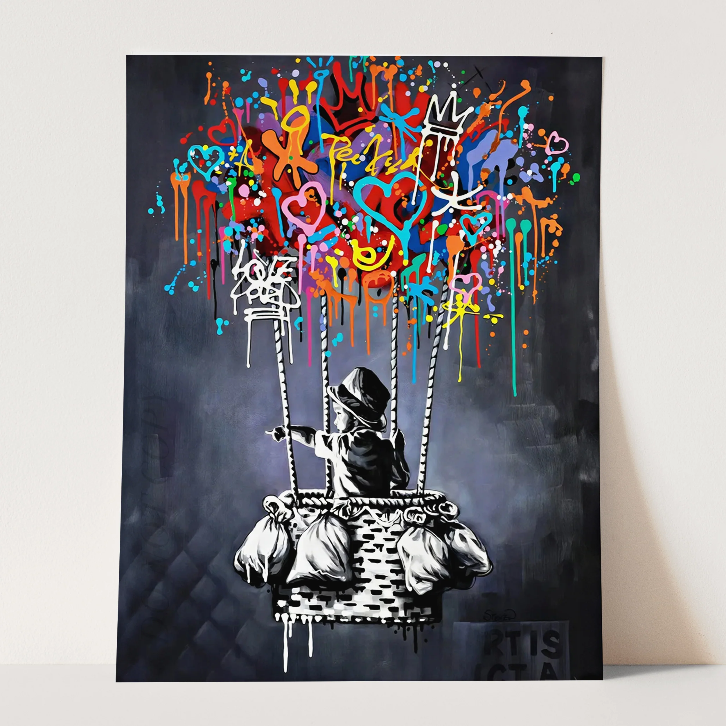 Boy Flying Balloon Banksy - Image 3