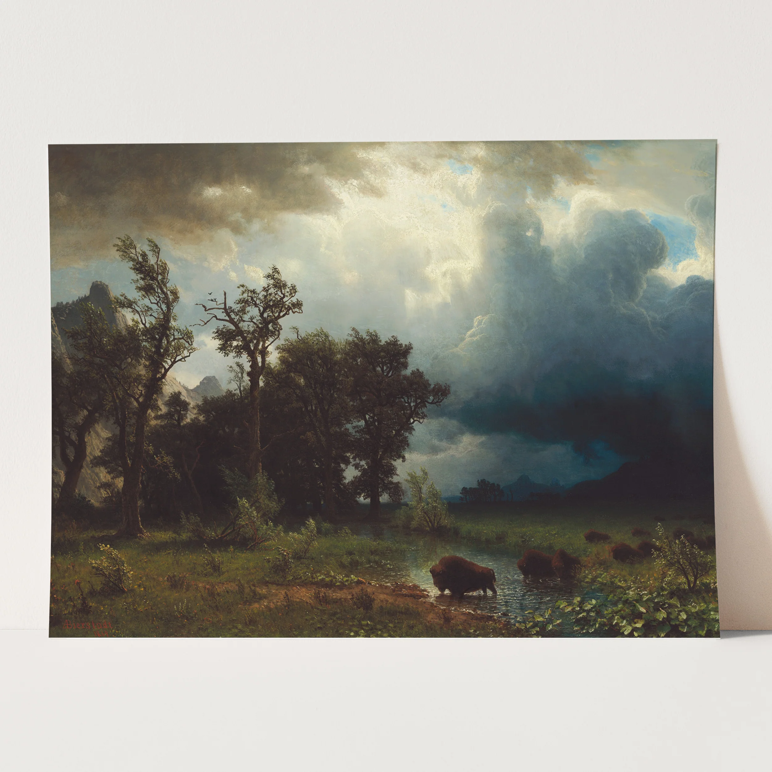 Buffalo Trail the Impending Storm (1869) by Albert Bierstadt - Image 3