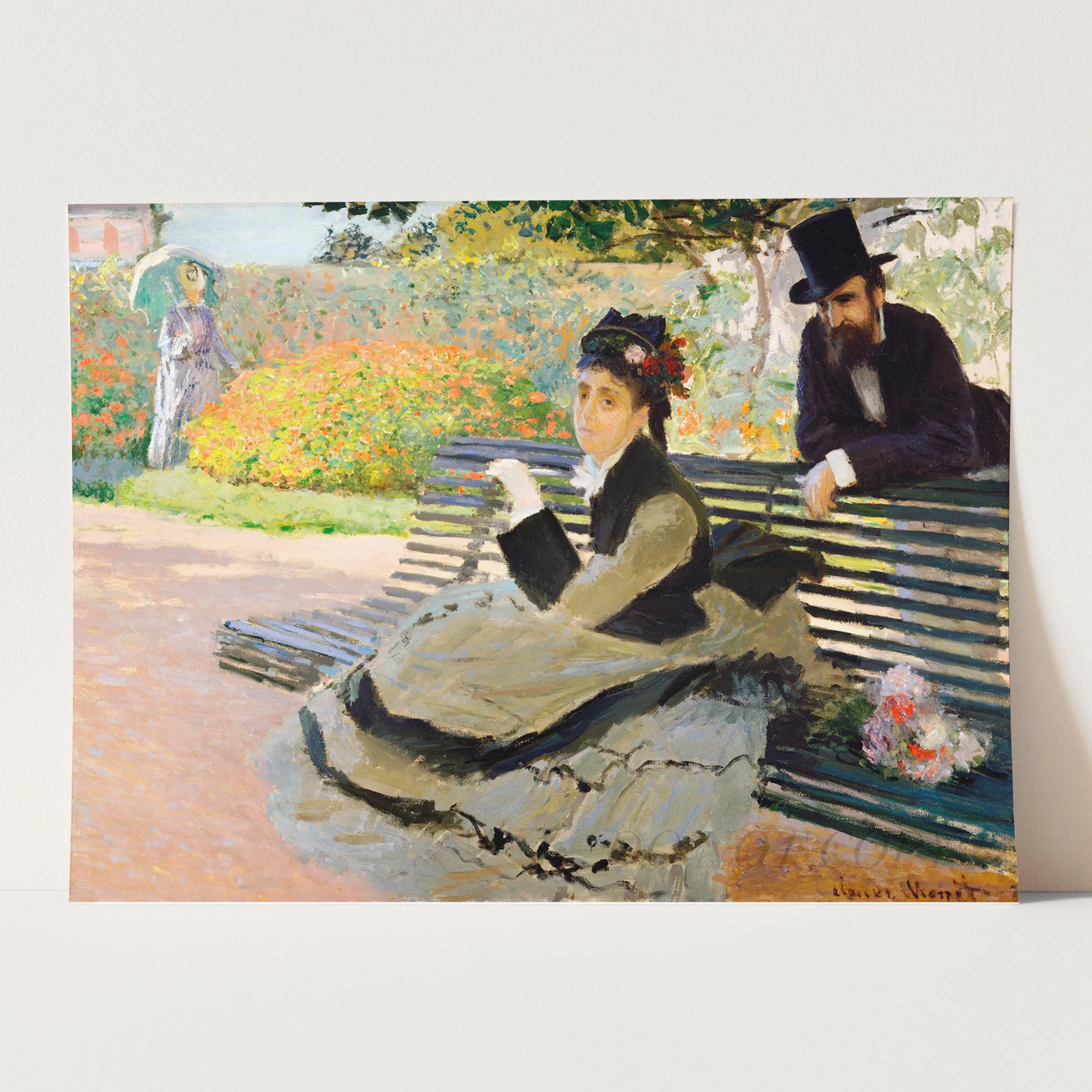 Camille Monet on a Garden Bench (1873) by Claude Monet - Image 3