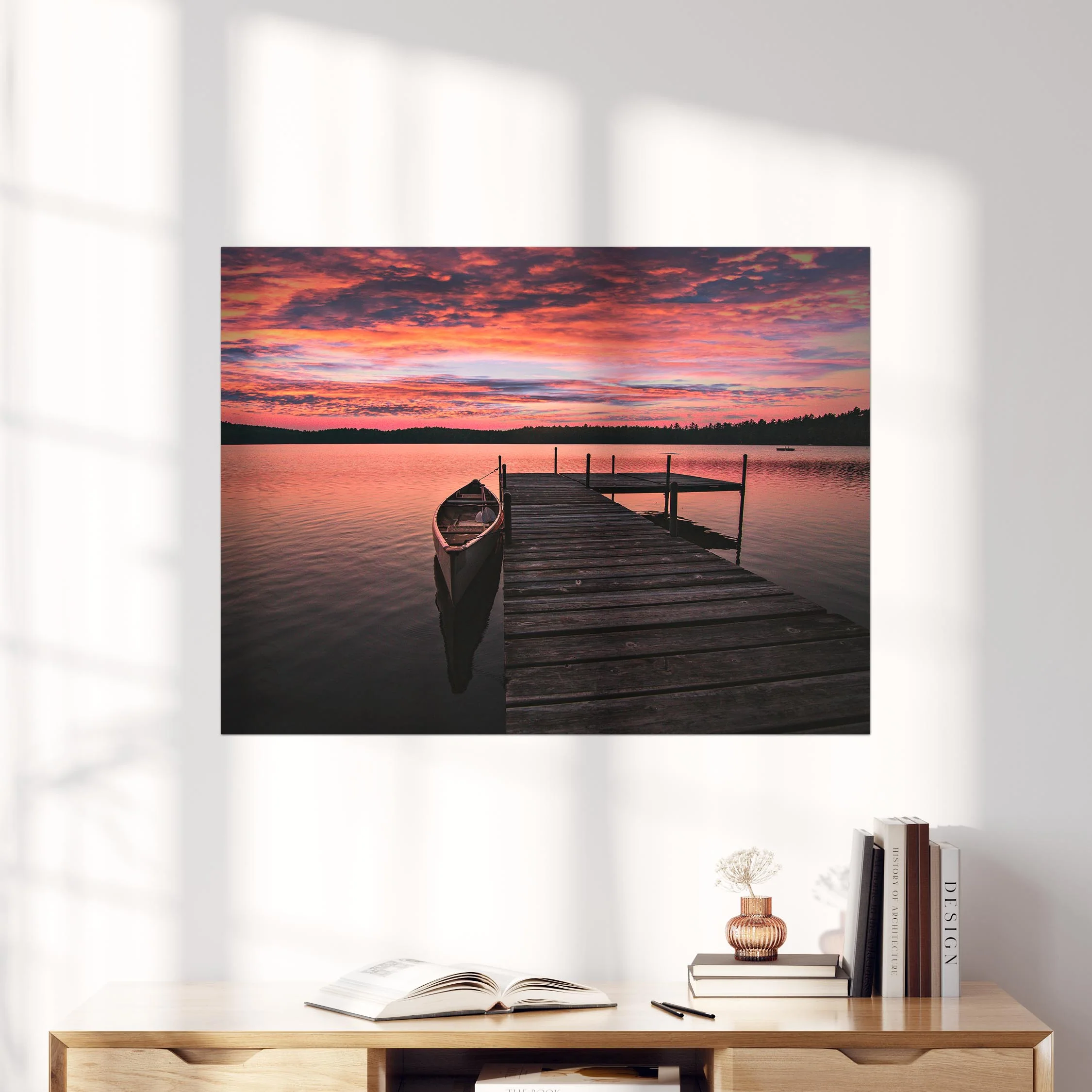 Canoe On Lake In Adirondack Mountains - Image 4