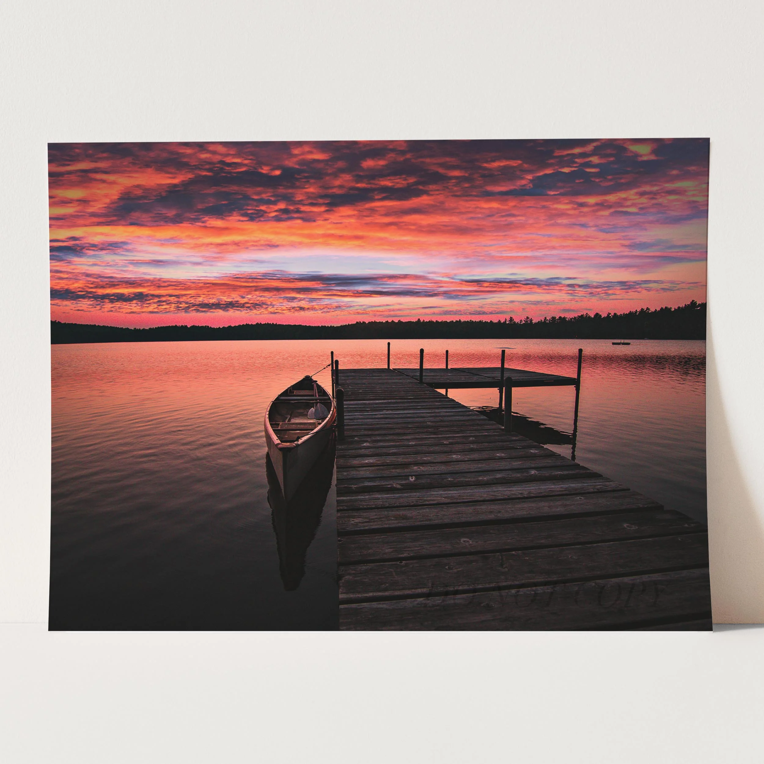 Canoe On Lake In Adirondack Mountains - Image 5