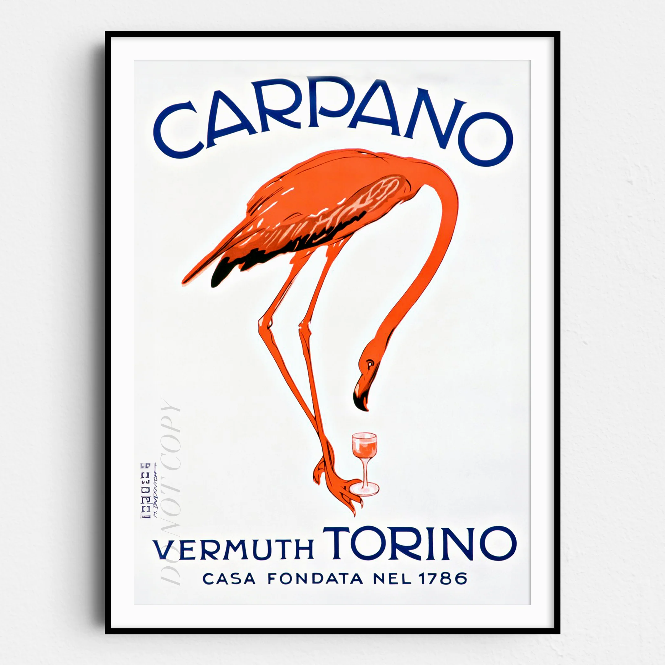 Carpano Vermuth Vintage Flamingo Poster