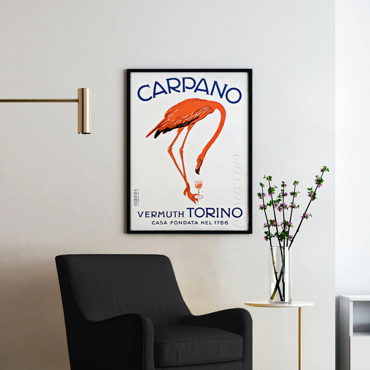 Carpano Vermuth Vintage Flamingo Poster - Image 2
