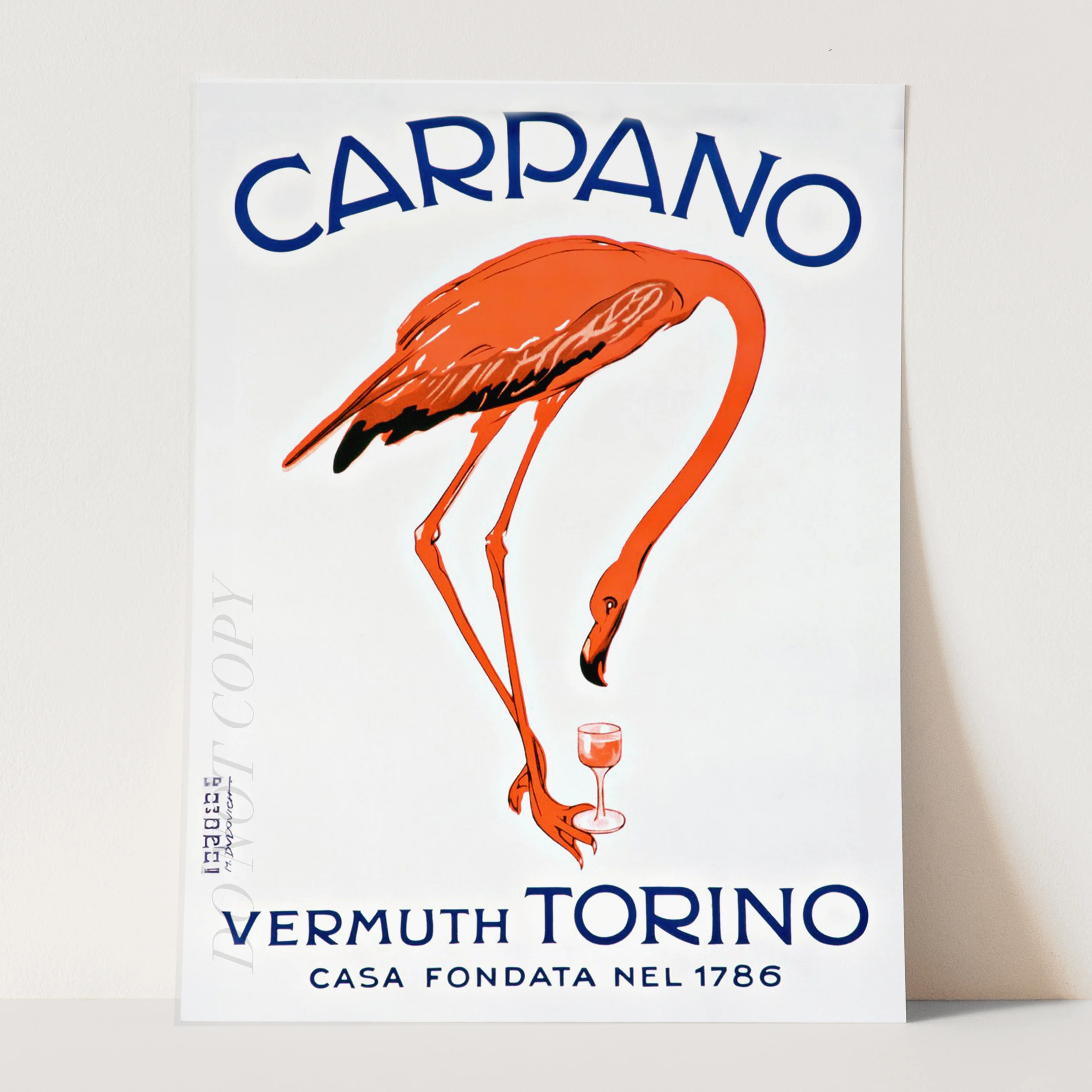 Carpano Vermuth Vintage Flamingo Poster - Image 3